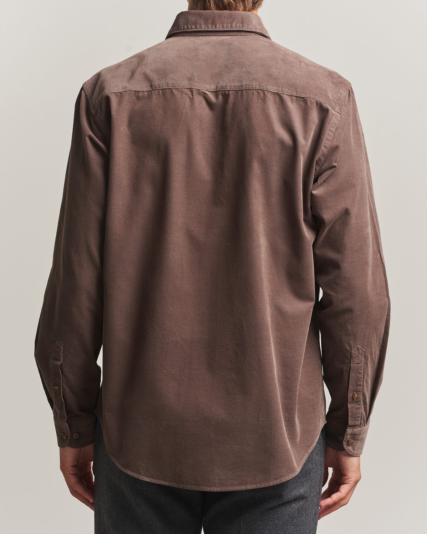 Hombres | Camisas | Eton | Casual Fit Corduroy Shirt Dark Brown