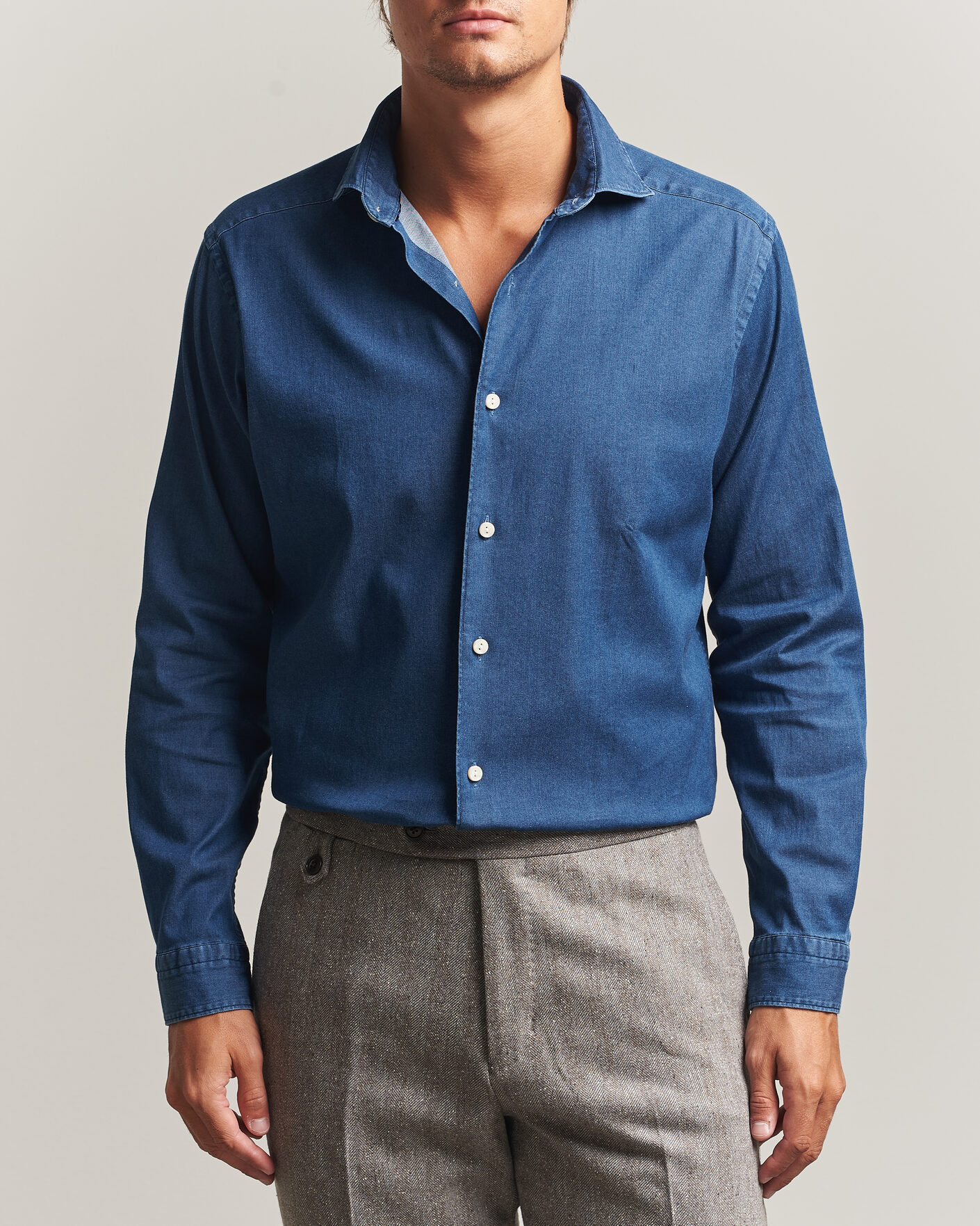 Hombres | Camisas | Eton | Casual Fit Denim Shirt Dark Wash