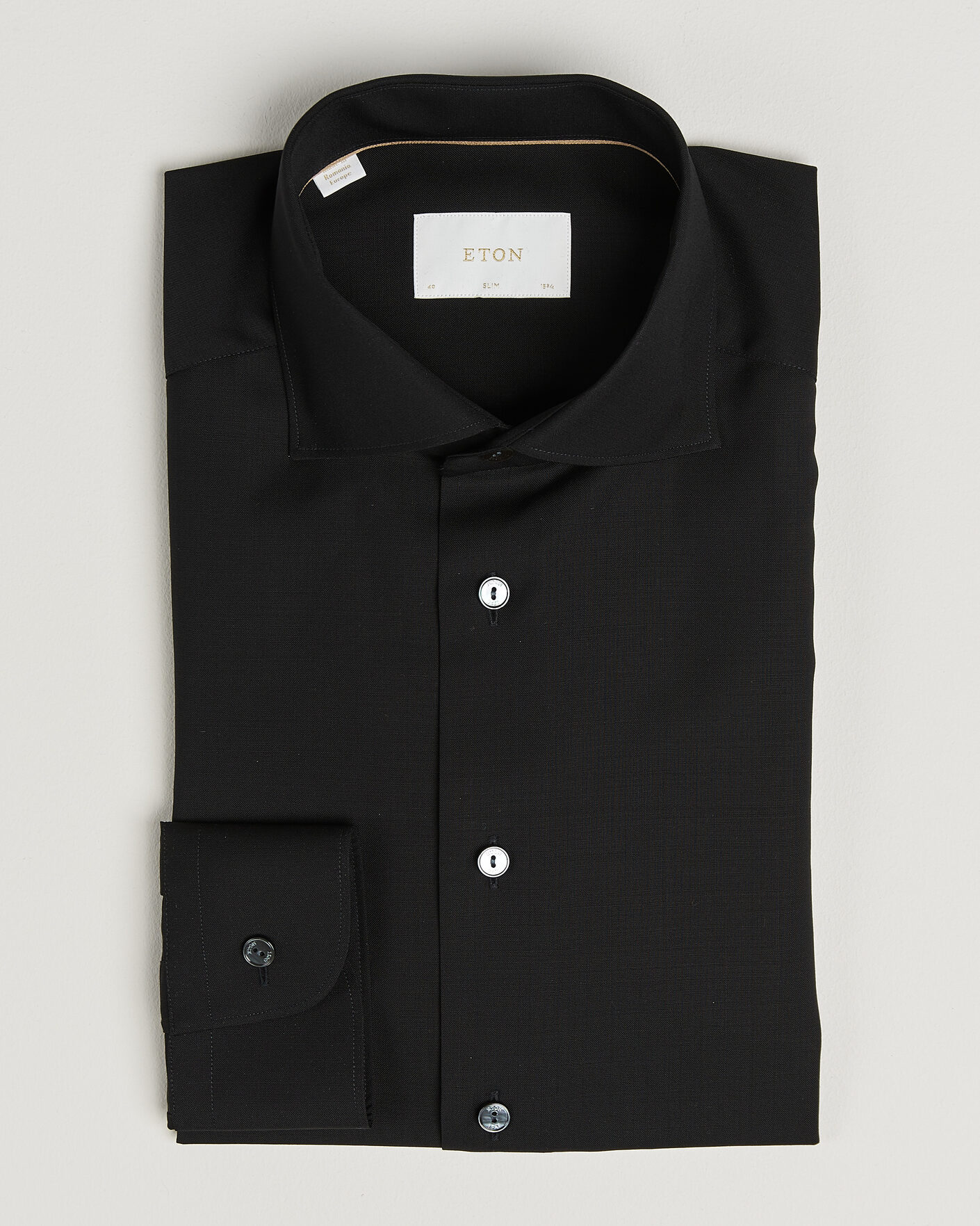 Hombres | Camisas | Eton | Slim Fit Merino Shirt Black
