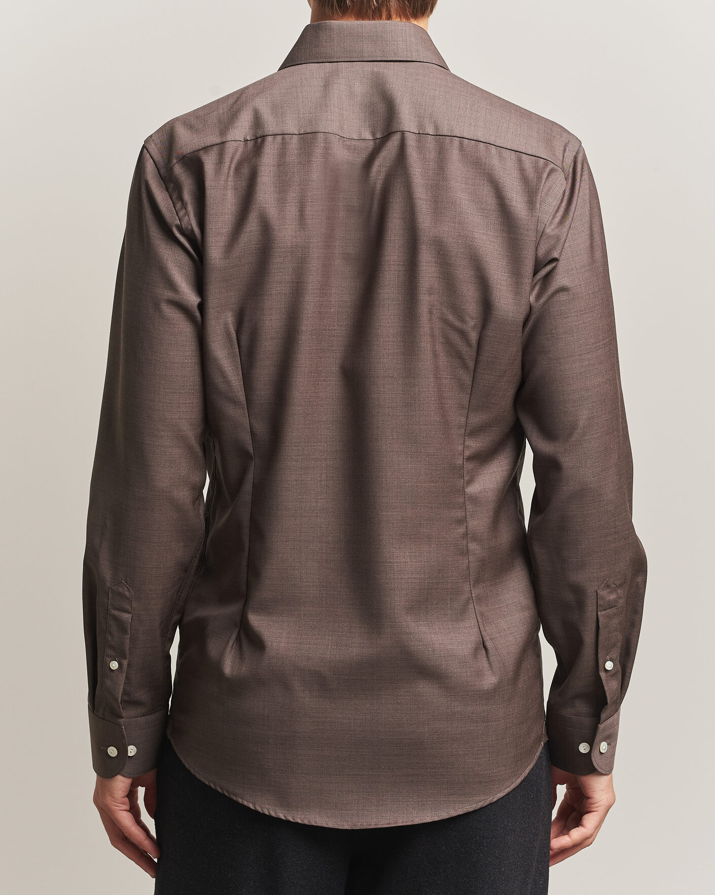 Hombres | Camisas | Eton | Slim Fit Merino Shirt Brown