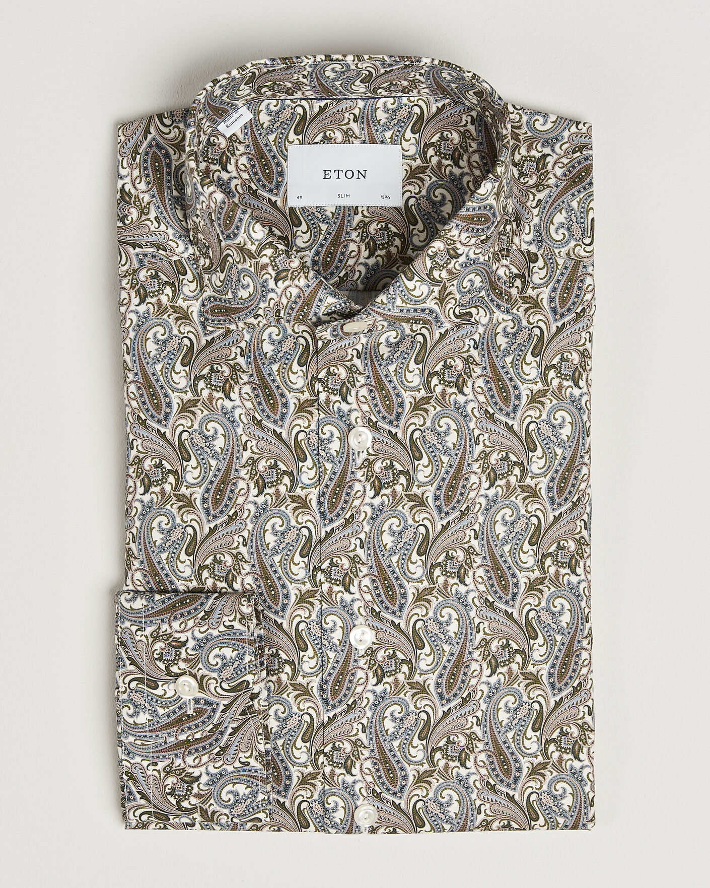 Hombres | Camisas | Eton | Slim Fit Signature Twill Printed Shirt Green Multi