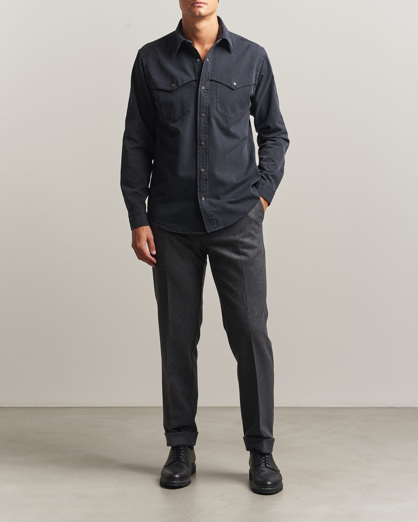 Hombres | Camisas | Eton | Indigo Western Shirt Black