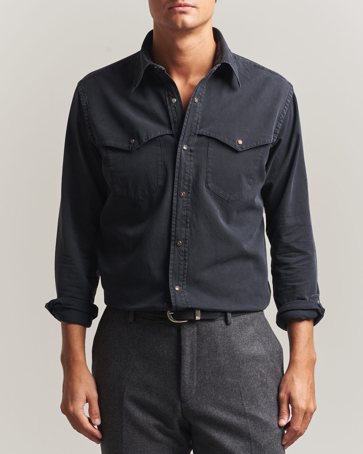 Hombres | Camisas | Eton | Indigo Western Shirt Black
