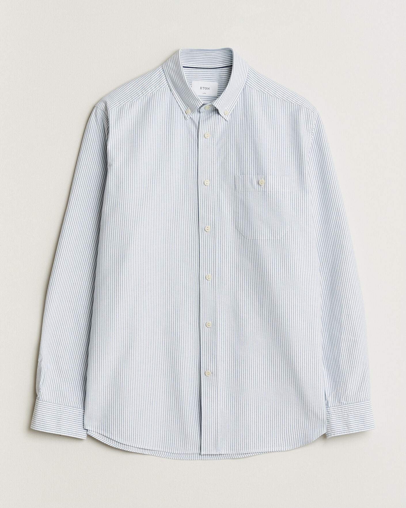 Hombres | Camisas | Eton | Regular Fit Ivy Oxford Striped Shirt Mid Blue