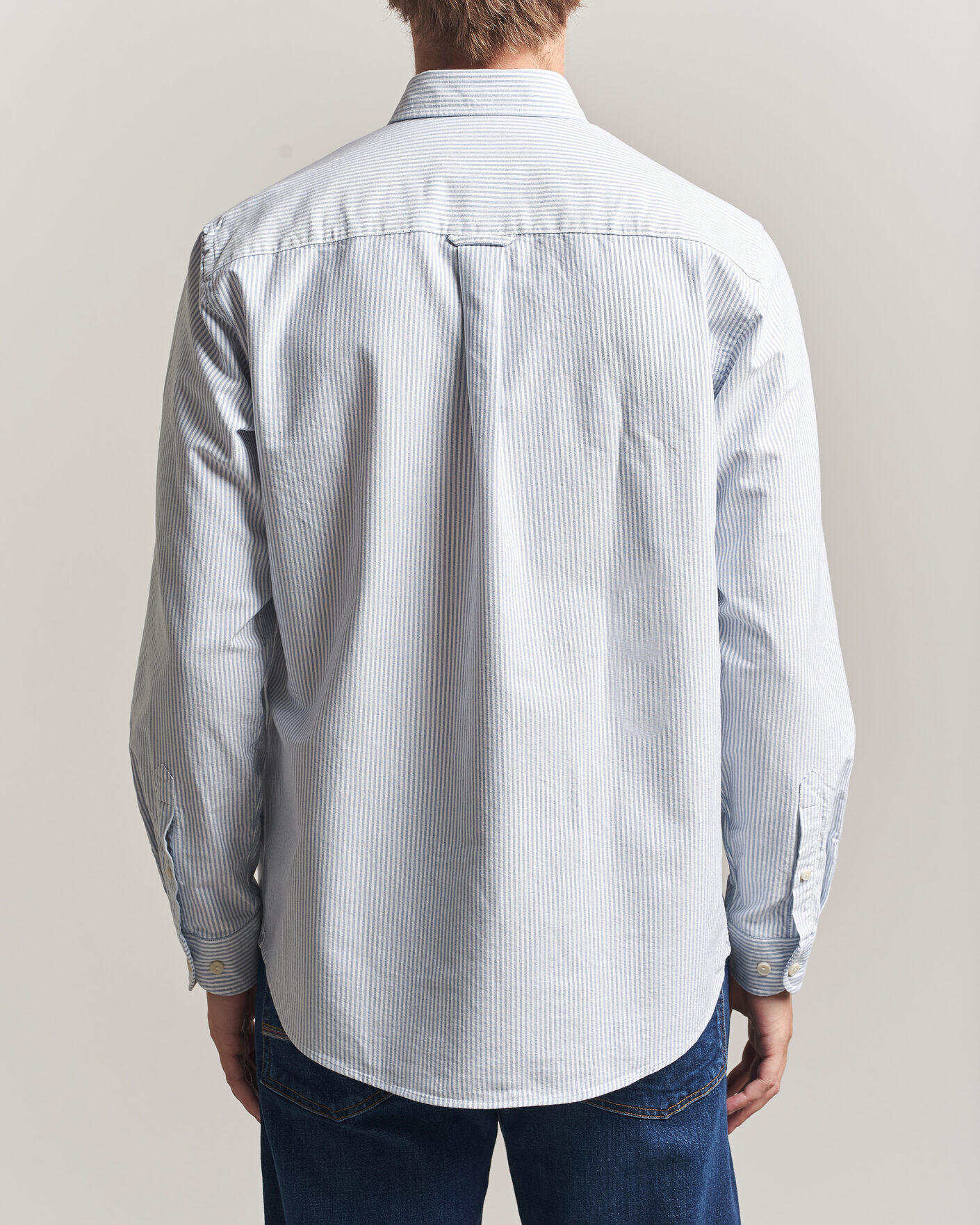 Hombres | Camisas | Eton | Regular Fit Ivy Oxford Striped Shirt Mid Blue