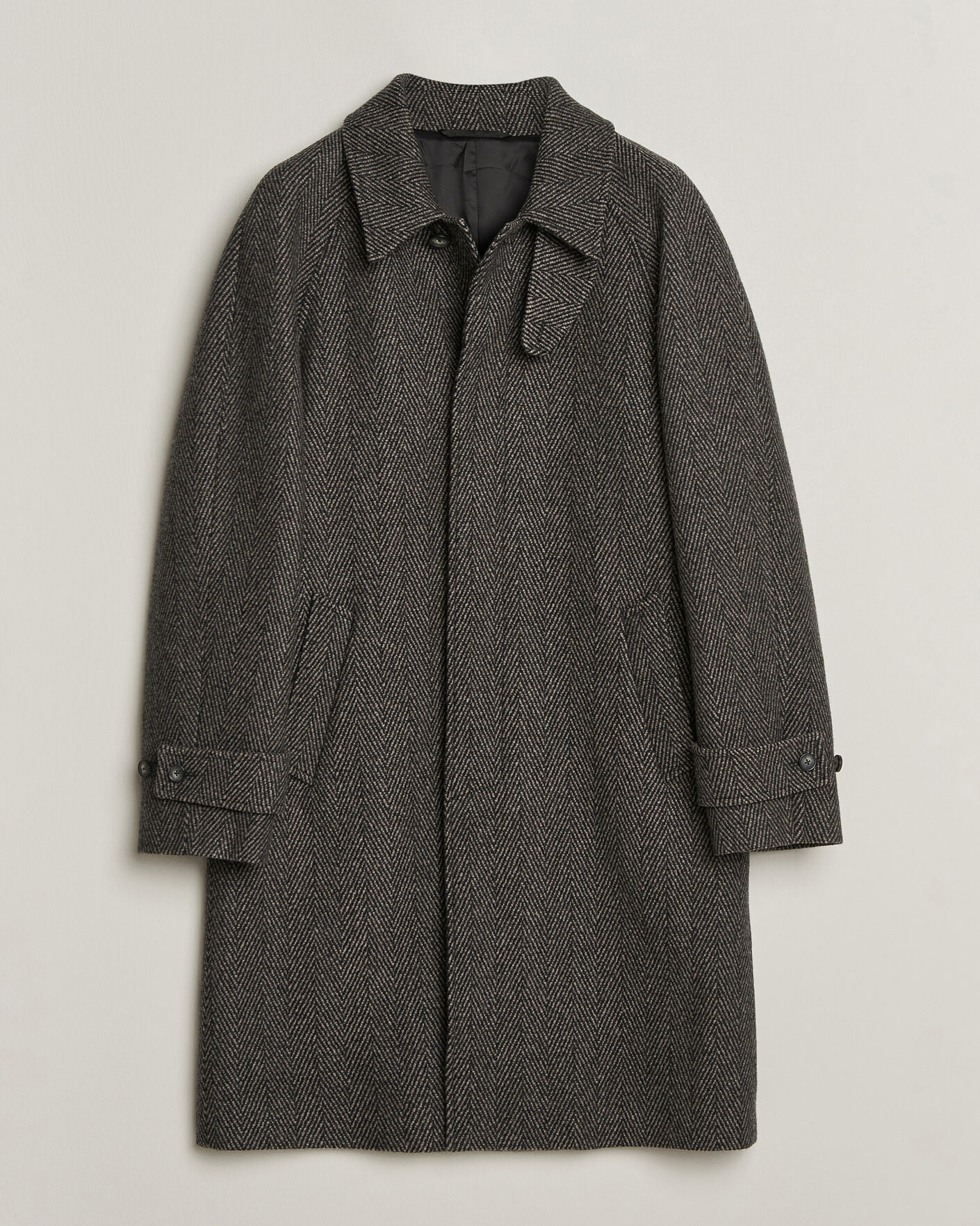 Hombres | Abrigos y chaquetas | Eton | Wool/Cashmere Herringbone Raglan Coat Dark Brown