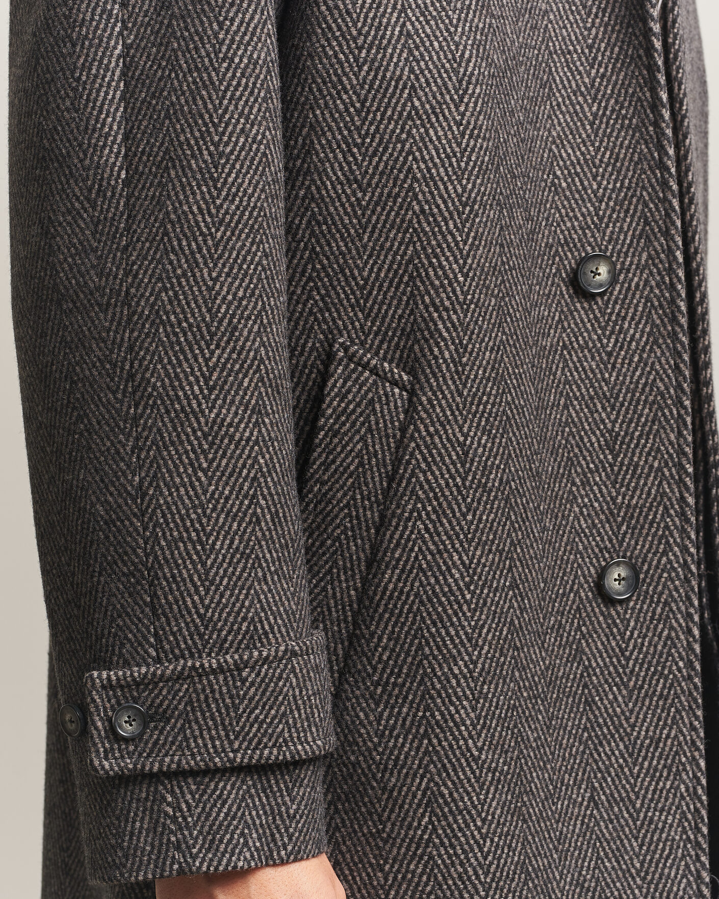 Hombres | Abrigos y chaquetas | Eton | Wool/Cashmere Herringbone Raglan Coat Dark Brown