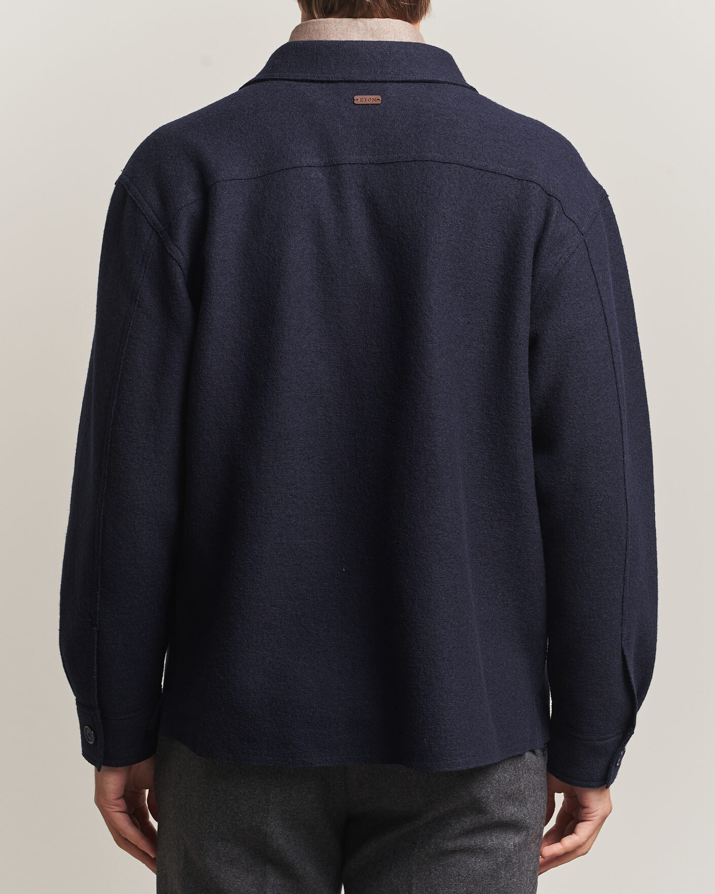 Hombres | Abrigos y chaquetas | Eton | Boiled Wool Shirt Jacket Navy Blue