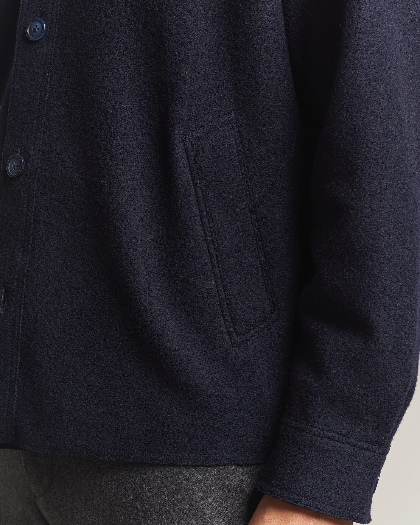 Hombres | Abrigos y chaquetas | Eton | Boiled Wool Shirt Jacket Navy Blue