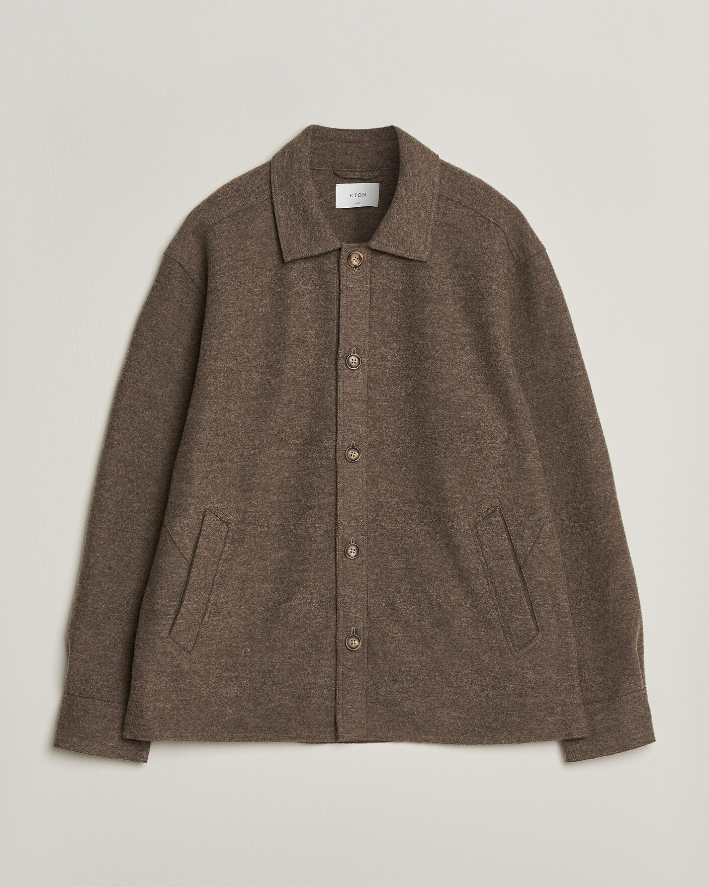Hombres | Abrigos y chaquetas | Eton | Boiled Wool Shirt Jacket Brown