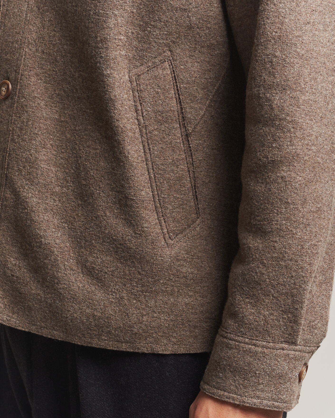 Hombres | Abrigos y chaquetas | Eton | Boiled Wool Shirt Jacket Brown