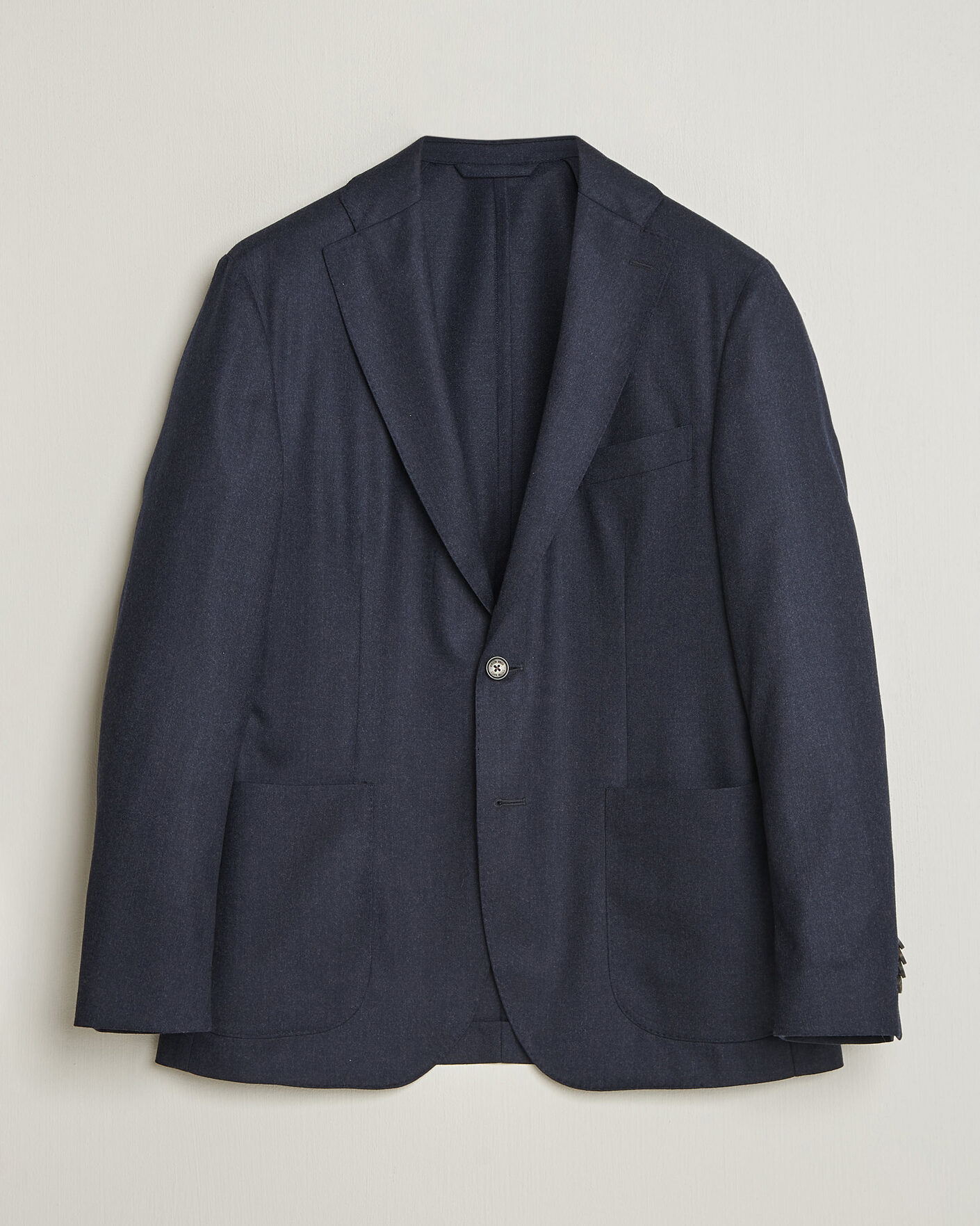 Hombres | Blazers | Eton | Wool Flannel Soft Jacket Navy Blue