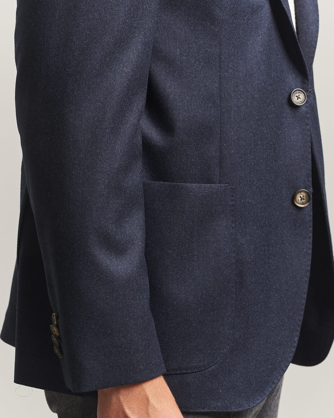 Hombres | Blazers | Eton | Wool Flannel Soft Jacket Navy Blue