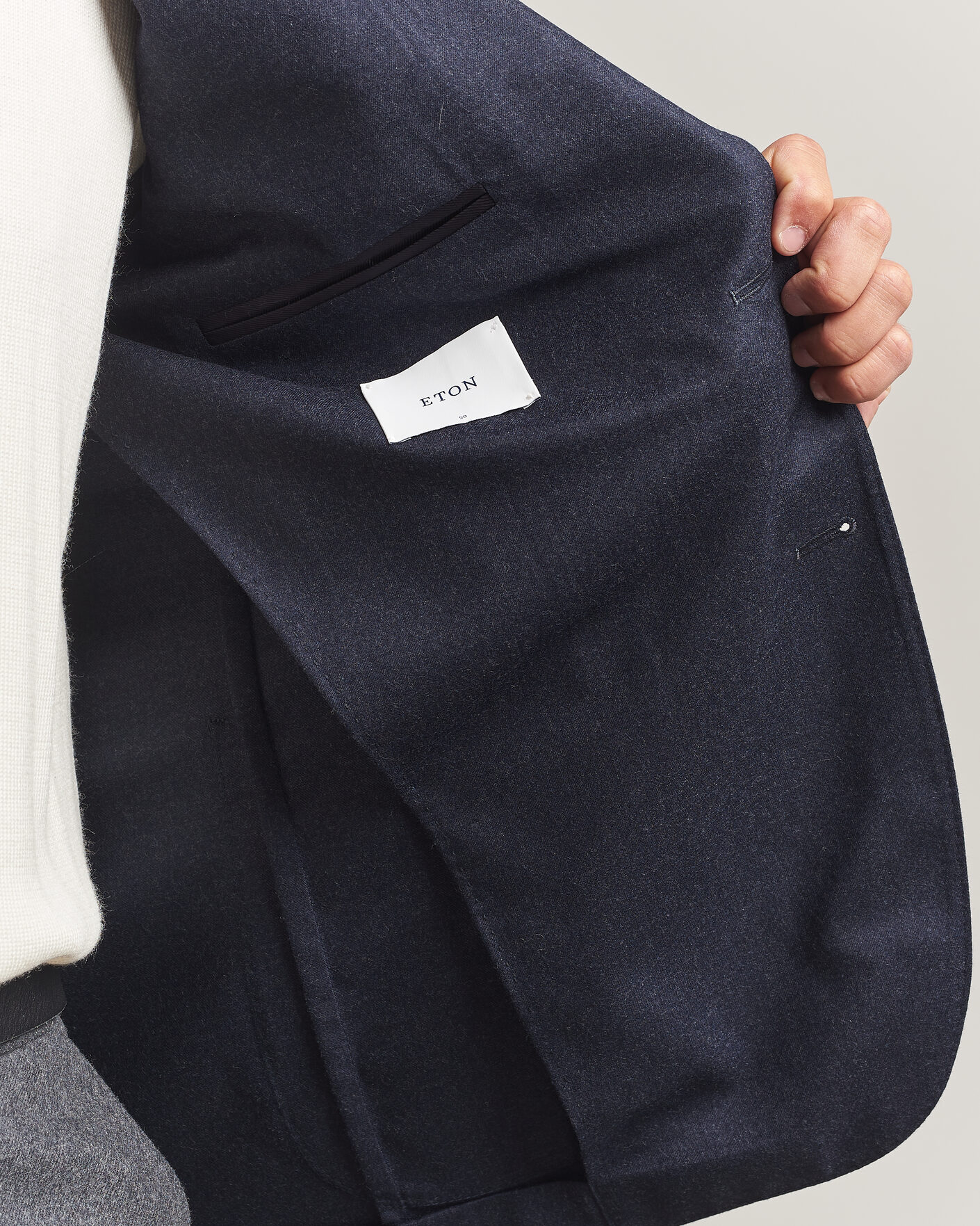 Hombres | Blazers | Eton | Wool Flannel Soft Jacket Navy Blue