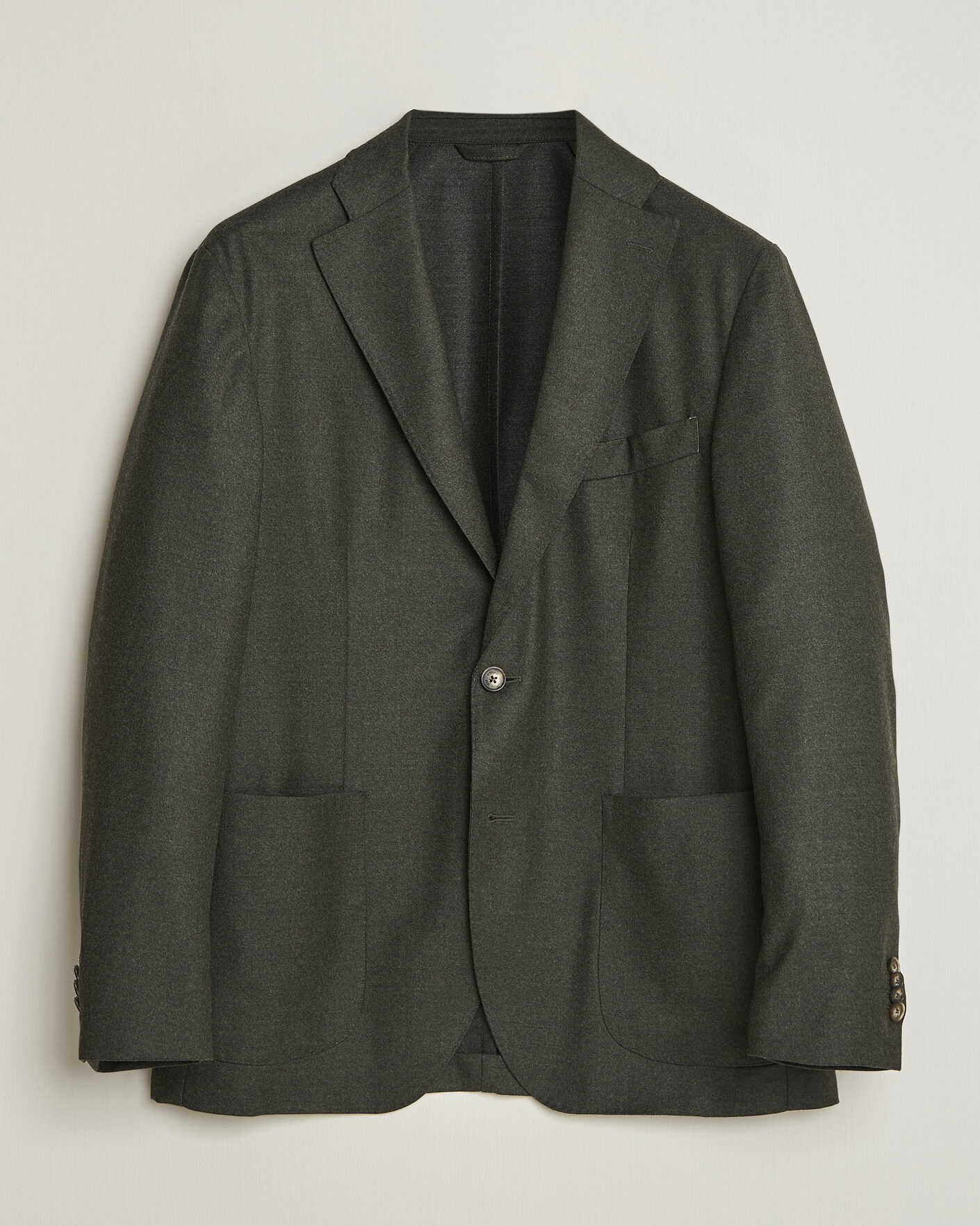 Hombres | Blazers | Eton | Wool Flannel Soft Jacket Dark Green