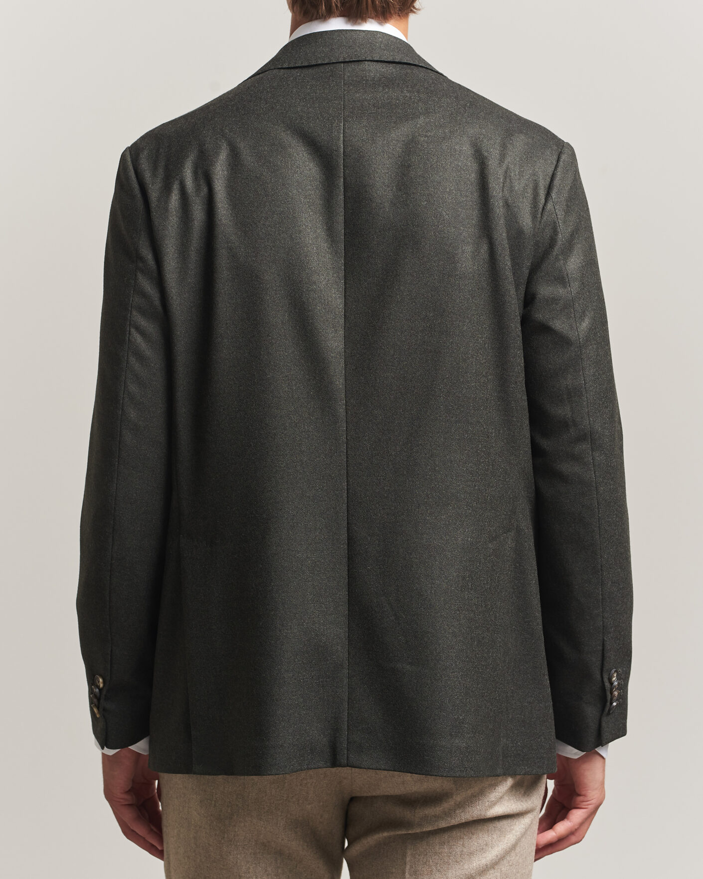 Hombres | Blazers | Eton | Wool Flannel Soft Jacket Dark Green