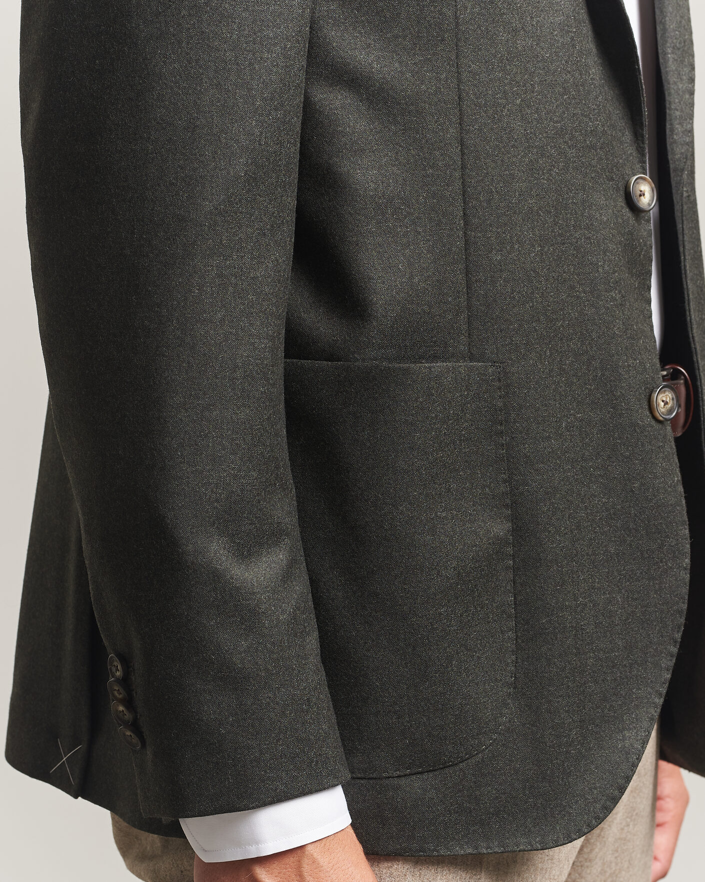 Hombres | Blazers | Eton | Wool Flannel Soft Jacket Dark Green