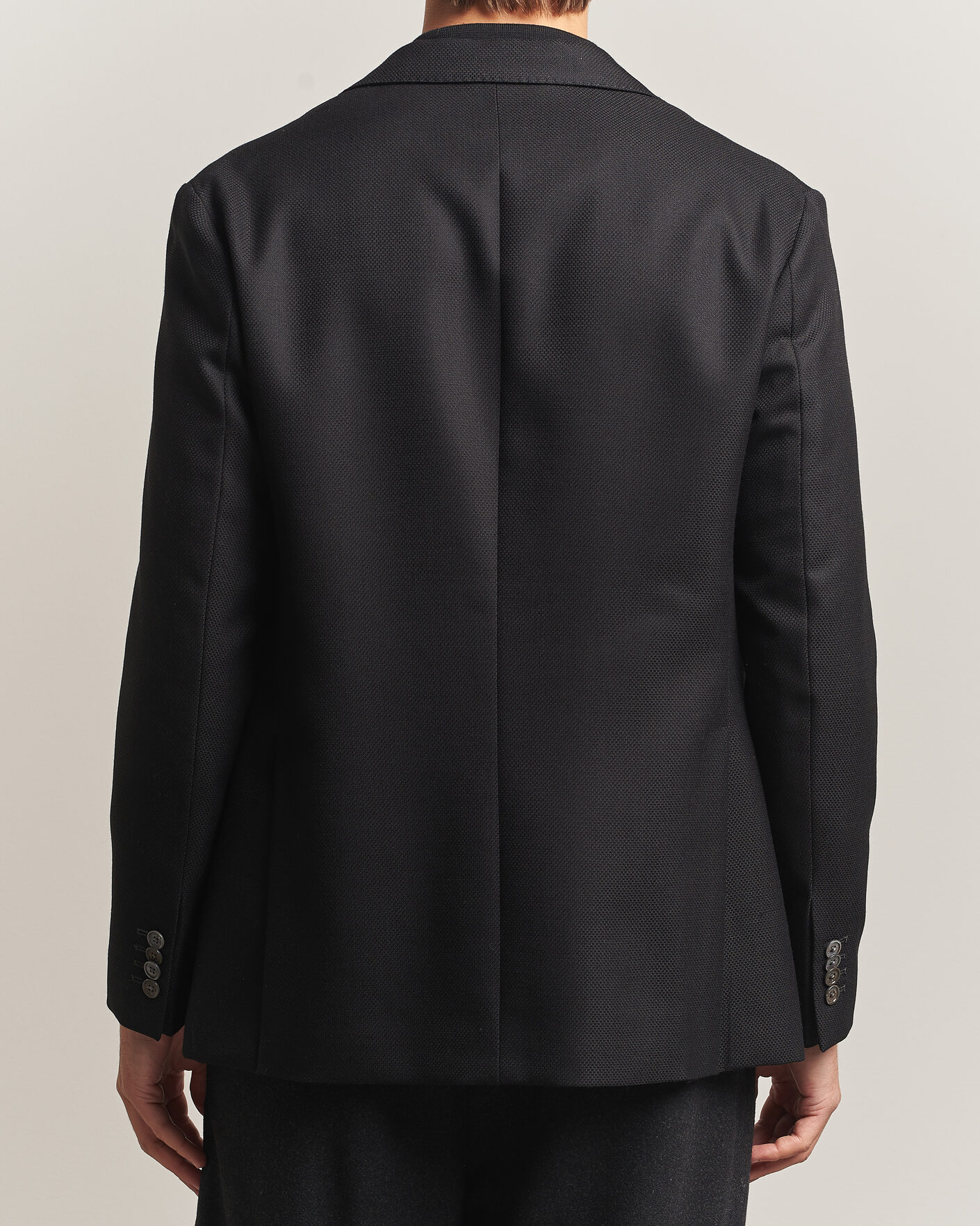 Hombres | Blazers | Eton | Double Breasted Hopsack Soft jacket Black