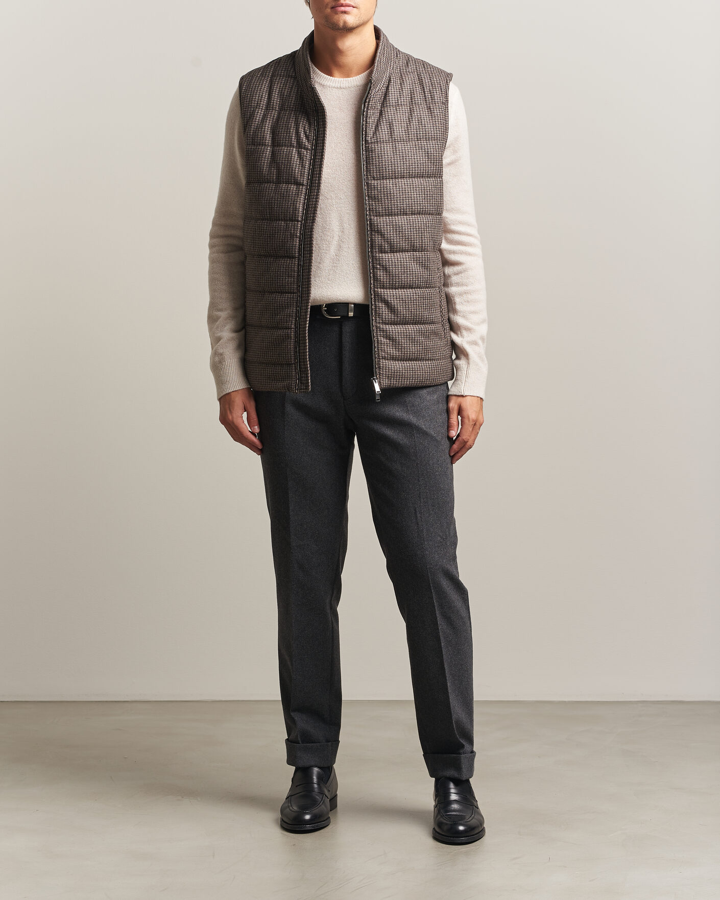 Hombres | Chalecos | Eton | Wool/Cashmere Padded Vest Brown