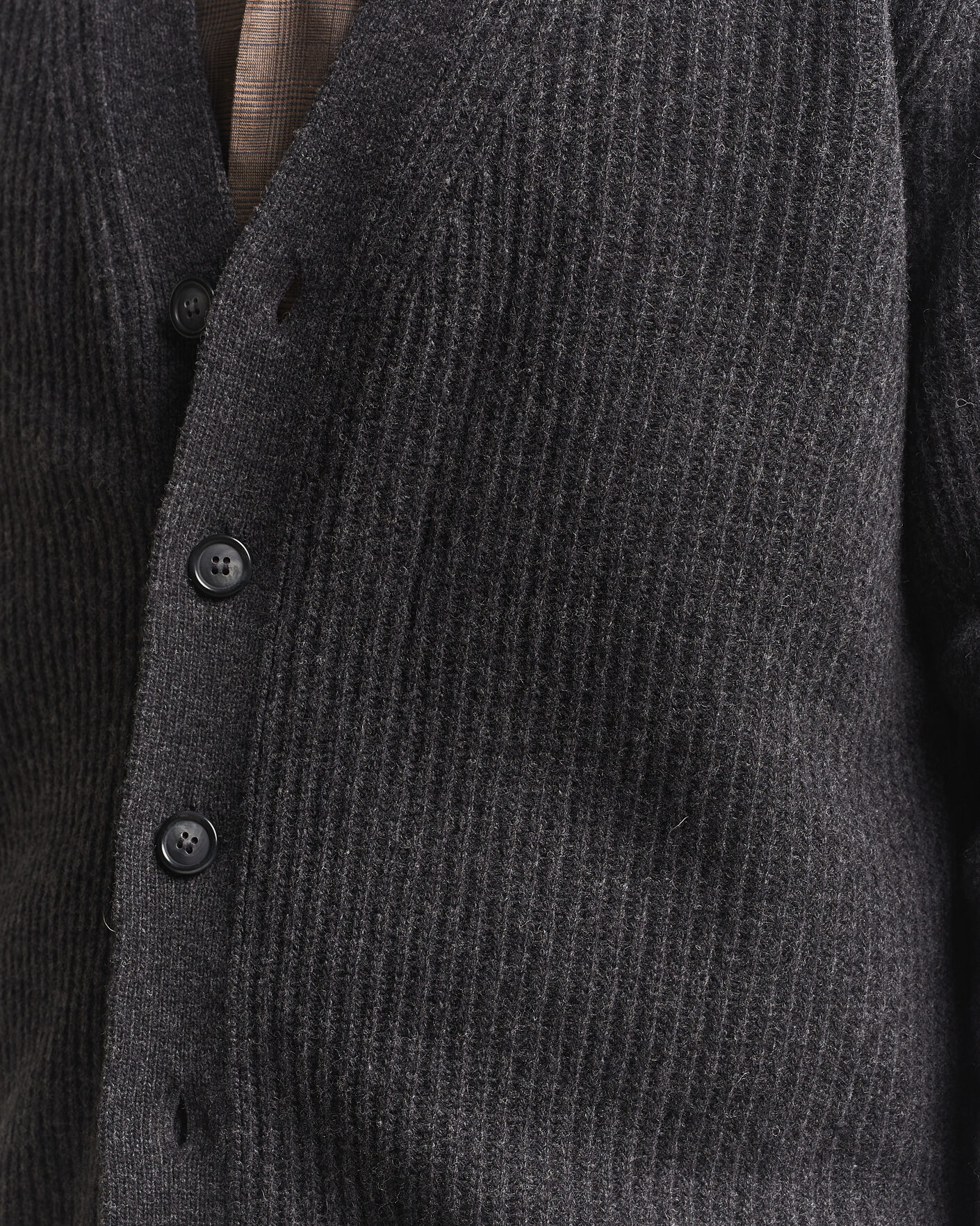 Hombres | Jerséis y prendas de punto | Eton | Merino Wool Rib Cardigan Dark Grey