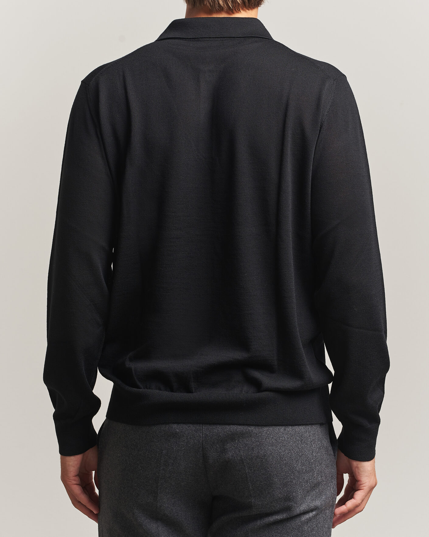 Hombres | Jerséis y prendas de punto | Eton | Merino Wool Knitted Polo Black