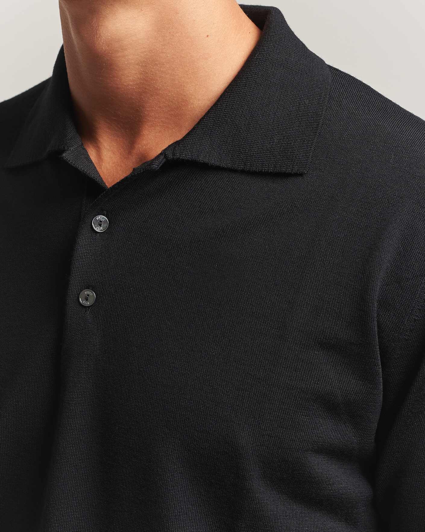 Hombres | Jerséis y prendas de punto | Eton | Merino Wool Knitted Polo Black