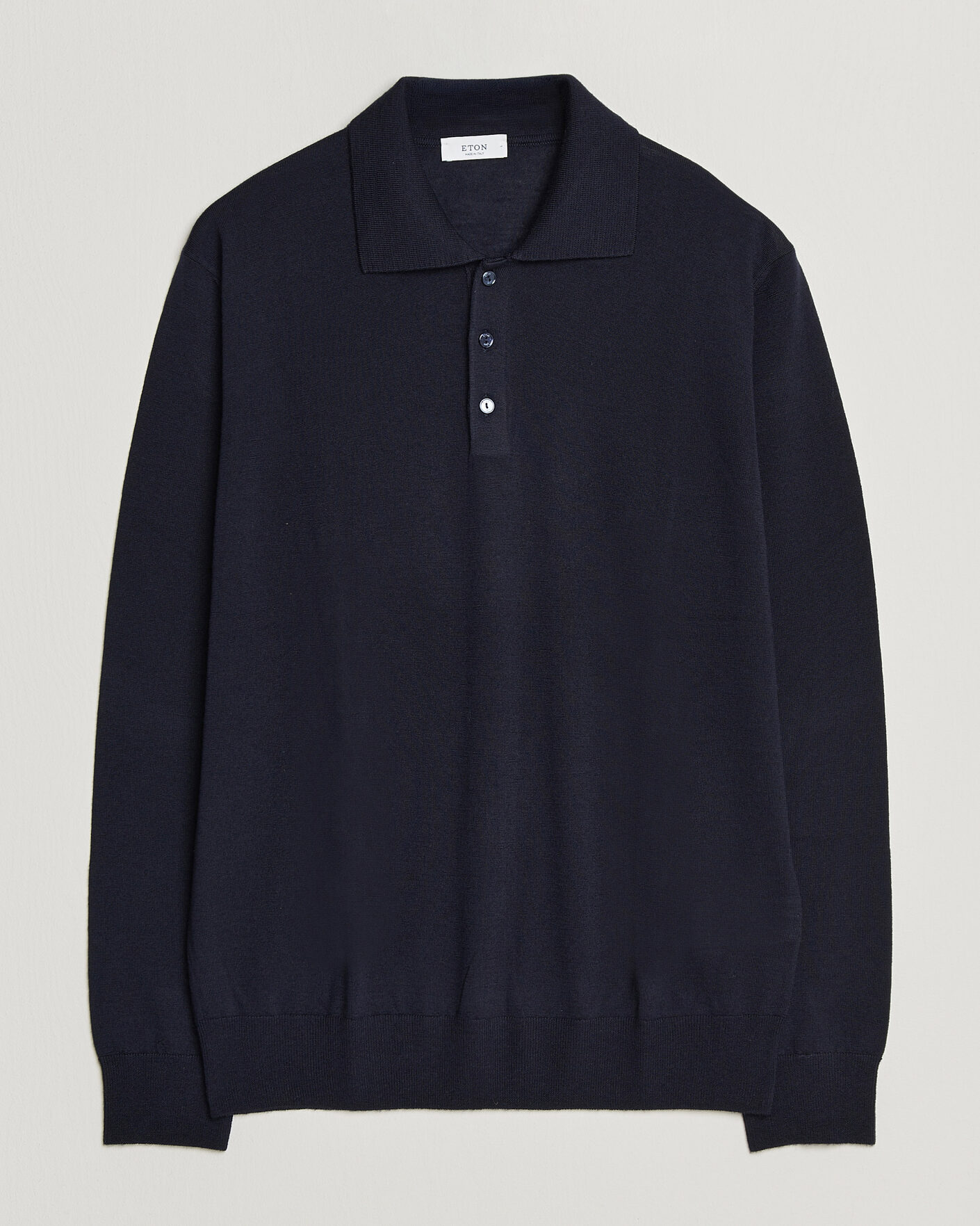 Hombres | Jerséis y prendas de punto | Eton | Merino Wool Knitted Polo Navy Blue