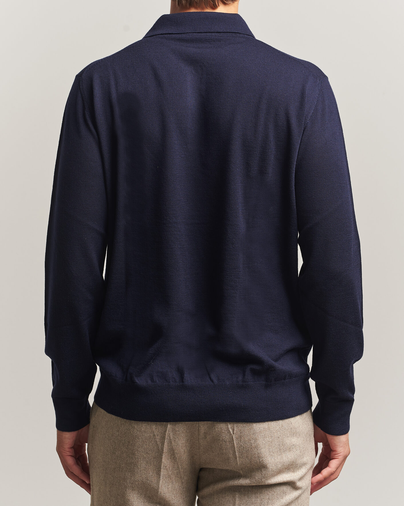Hombres | Jerséis y prendas de punto | Eton | Merino Wool Knitted Polo Navy Blue