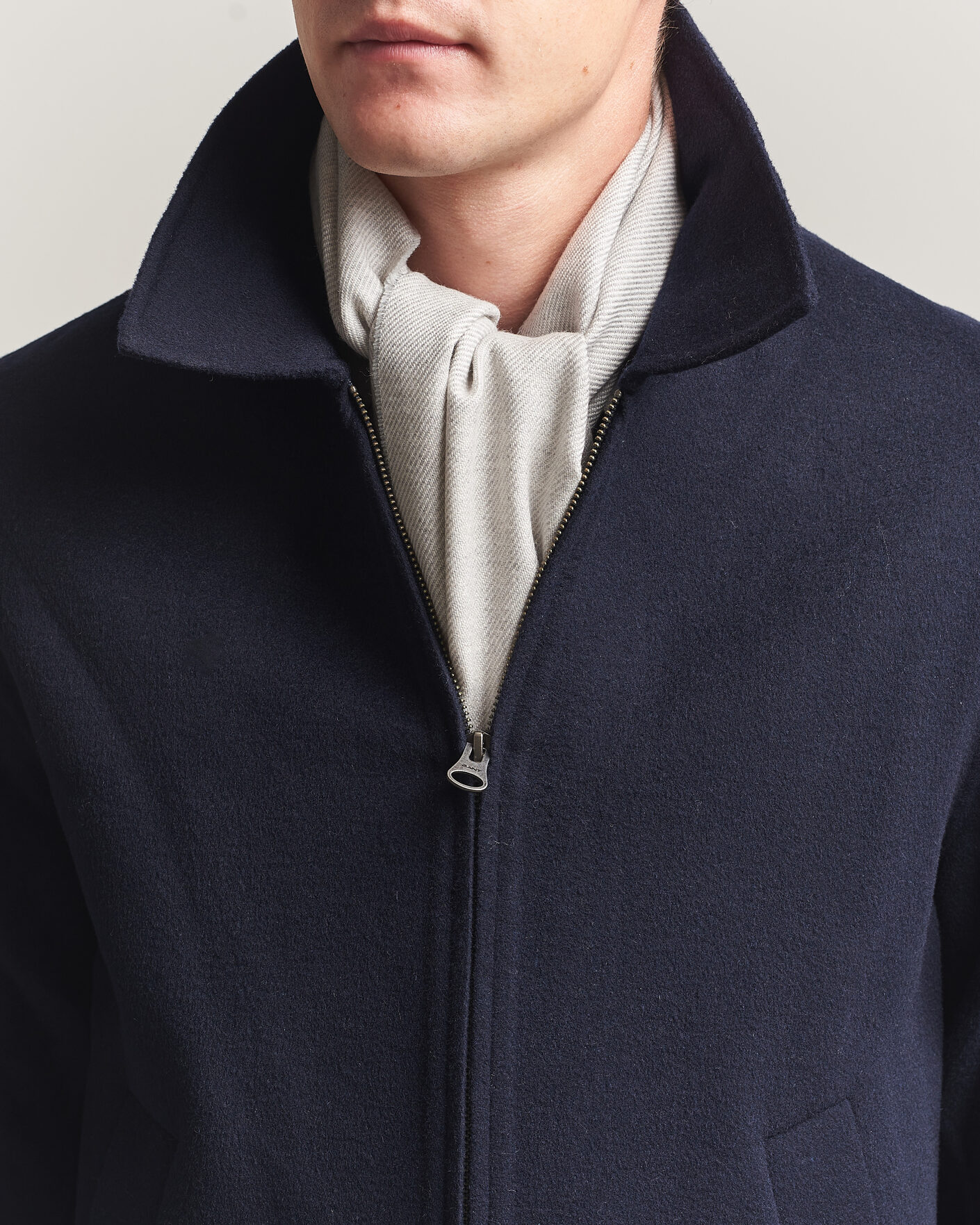 Hombres | Bufandas | Eton | Twill Merino Wool Scarf Light Grey