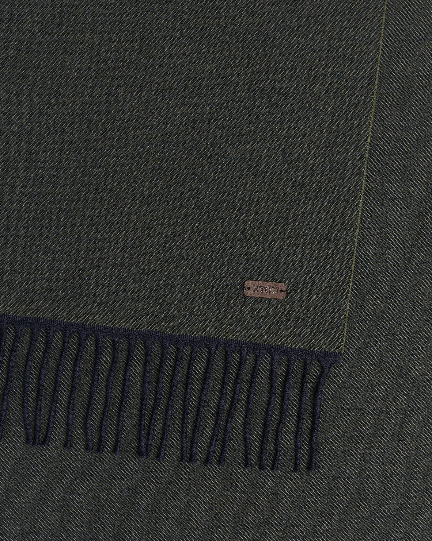 Hombres | Bufandas | Eton | Twill Merino Wool Scarf Dark Green