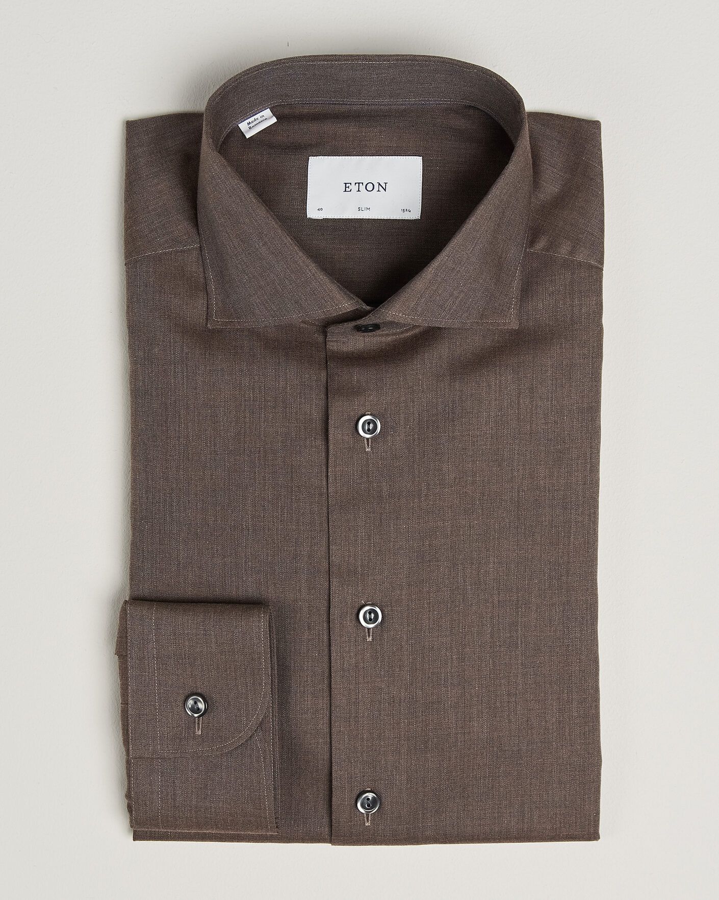 Hombres | Camisas | Eton | Slim Fit Signature Flannel Shirt Brown