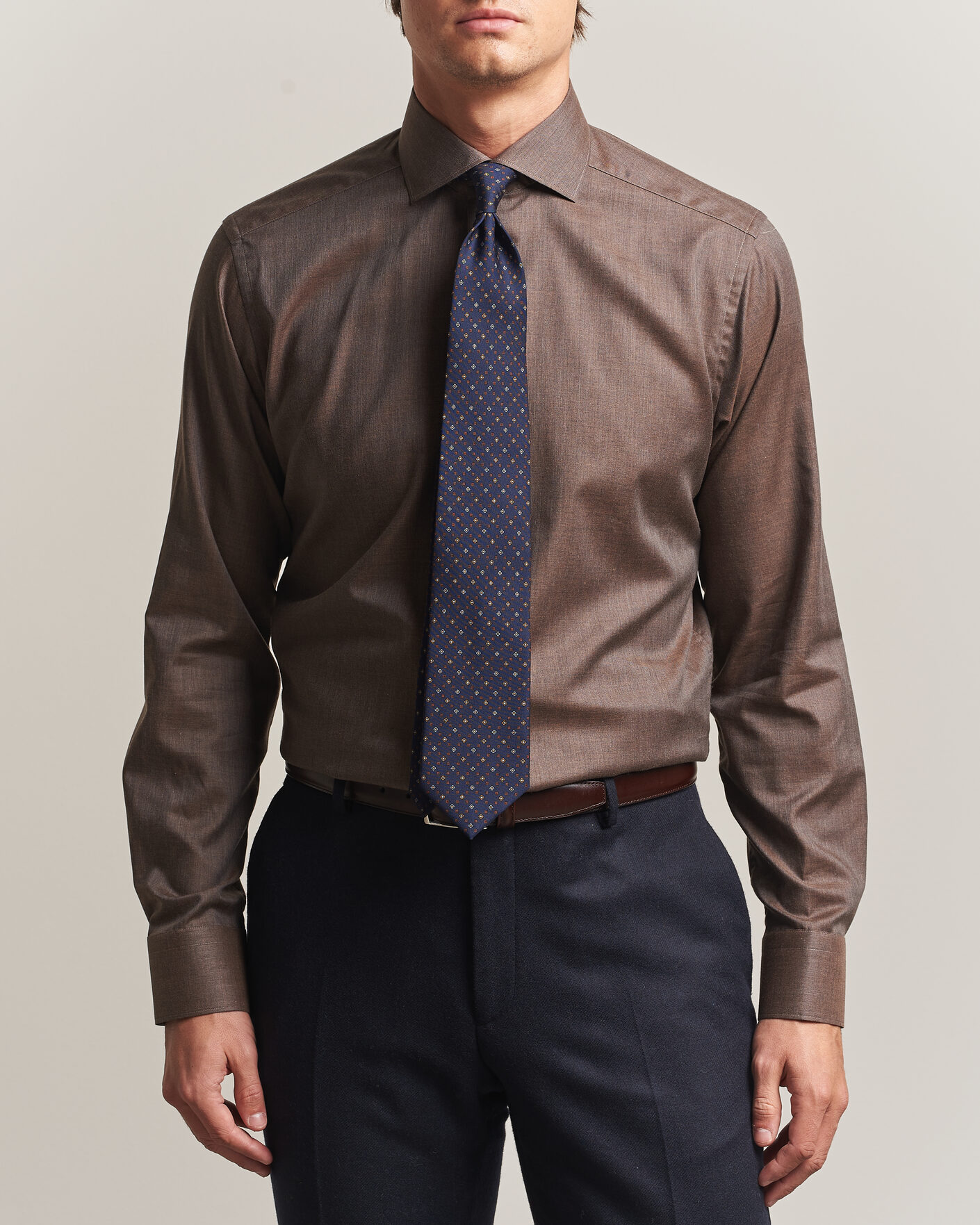 Hombres | Camisas | Eton | Slim Fit Signature Flannel Shirt Brown