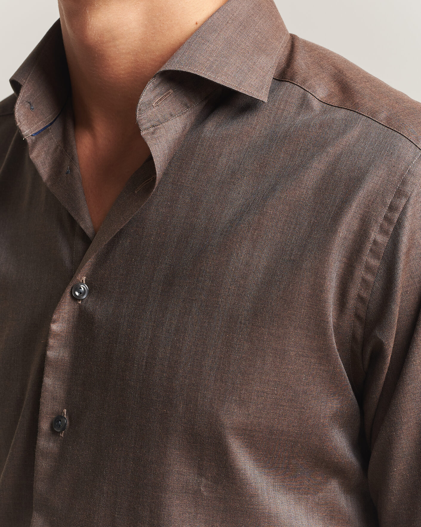 Hombres | Camisas | Eton | Slim Fit Signature Flannel Shirt Brown