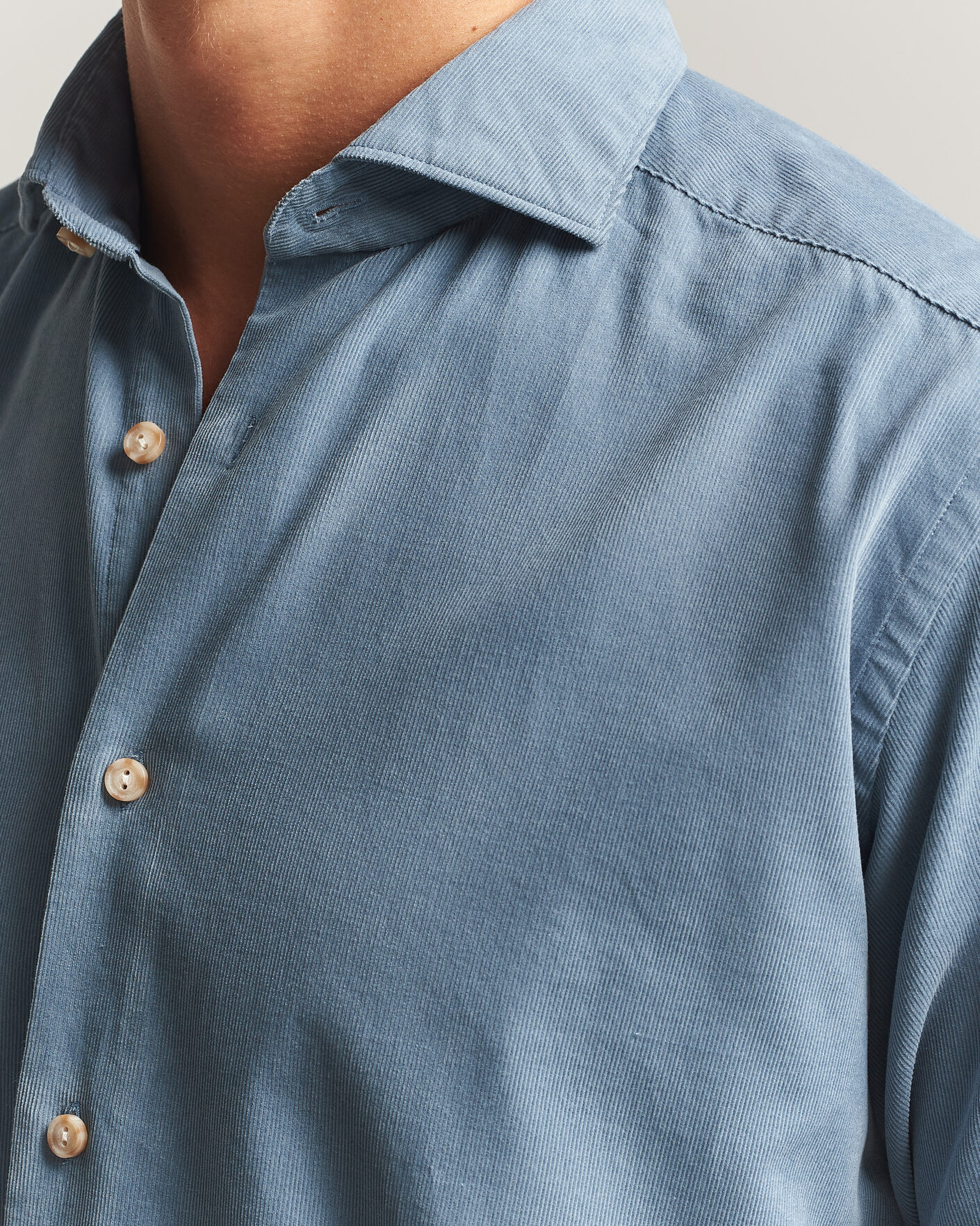 Hombres | Camisas | Eton | Casual Fit Corduroy Shirt Blue