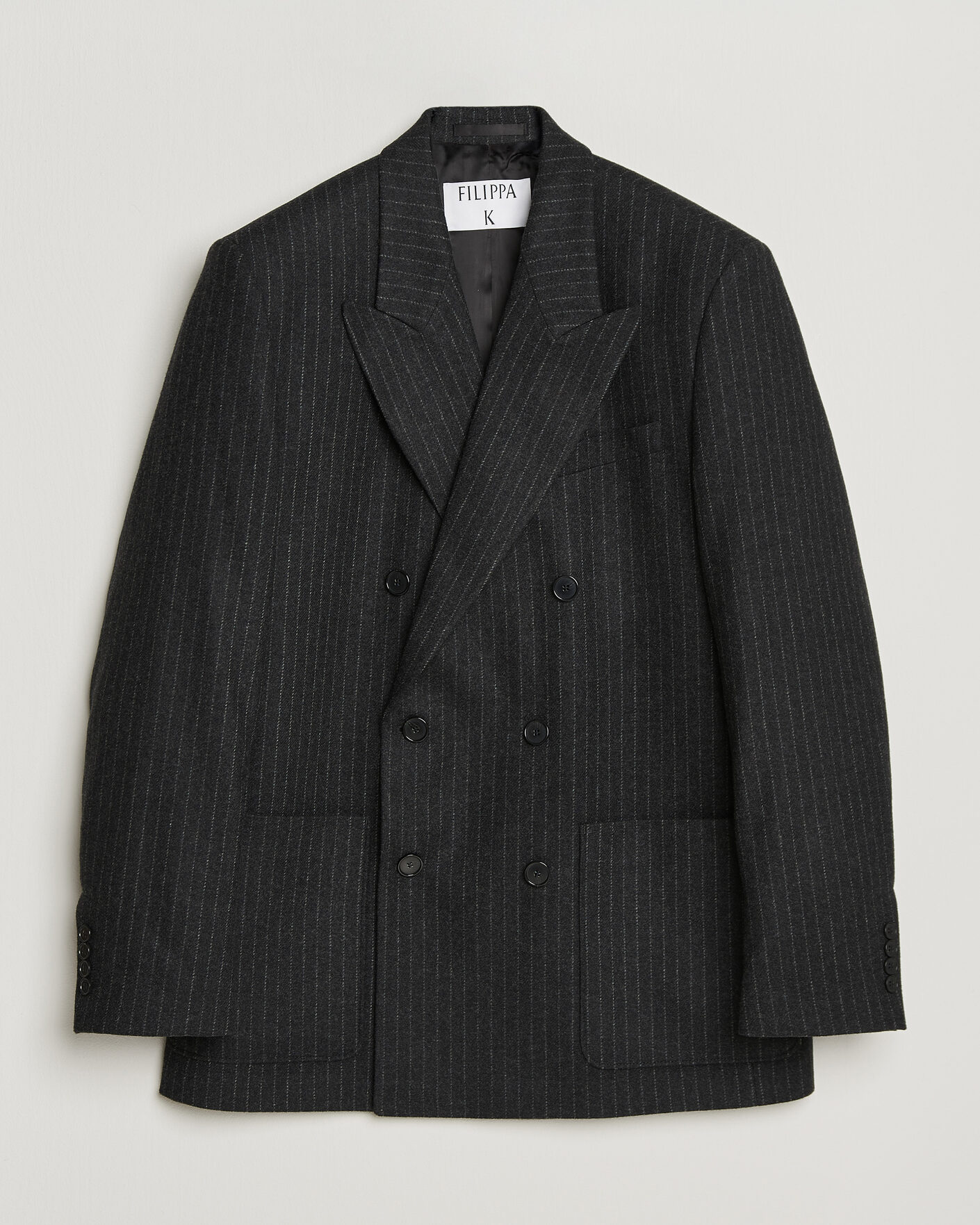 Hombres | Blazers | Filippa K | Michael Wool Flannel Pinstriped Blazer Anthracite