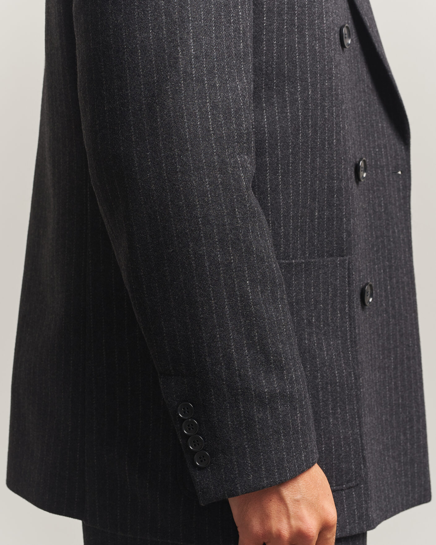 Hombres | Blazers | Filippa K | Michael Wool Flannel Pinstriped Blazer Anthracite