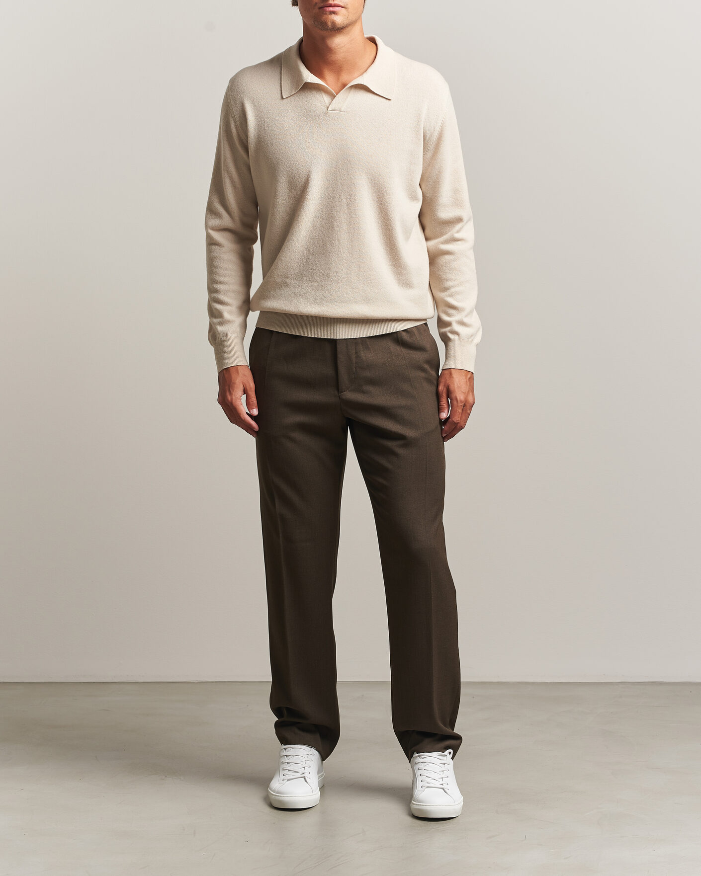 Hombres | Pantalones | Filippa K | Theo Relaxed Wool Trousers Walnut Brown