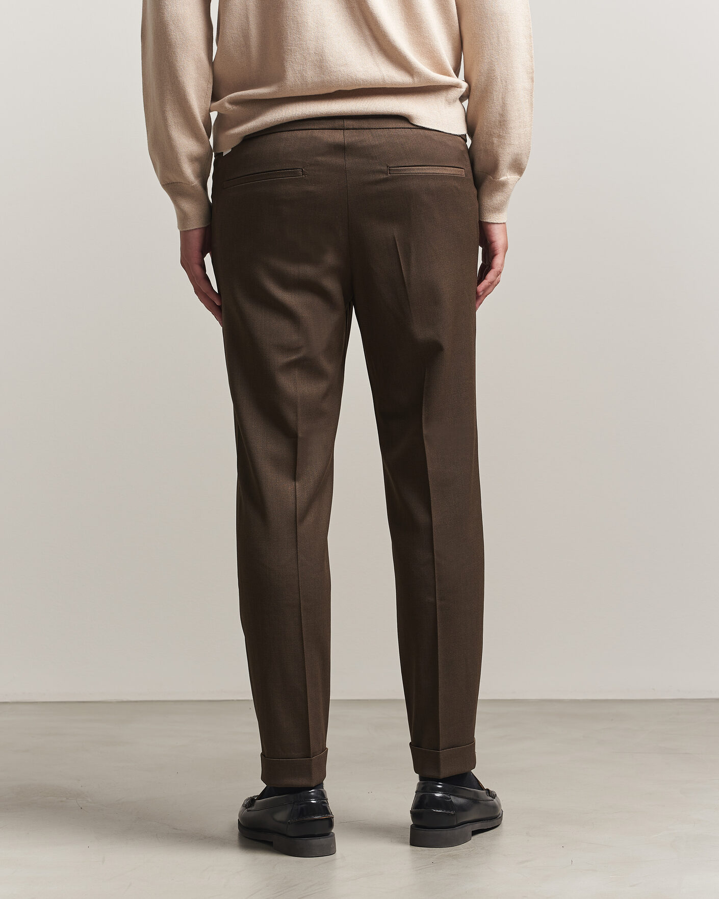 Hombres | Pantalones | Filippa K | Terry Wool Trousers Walnut Brown