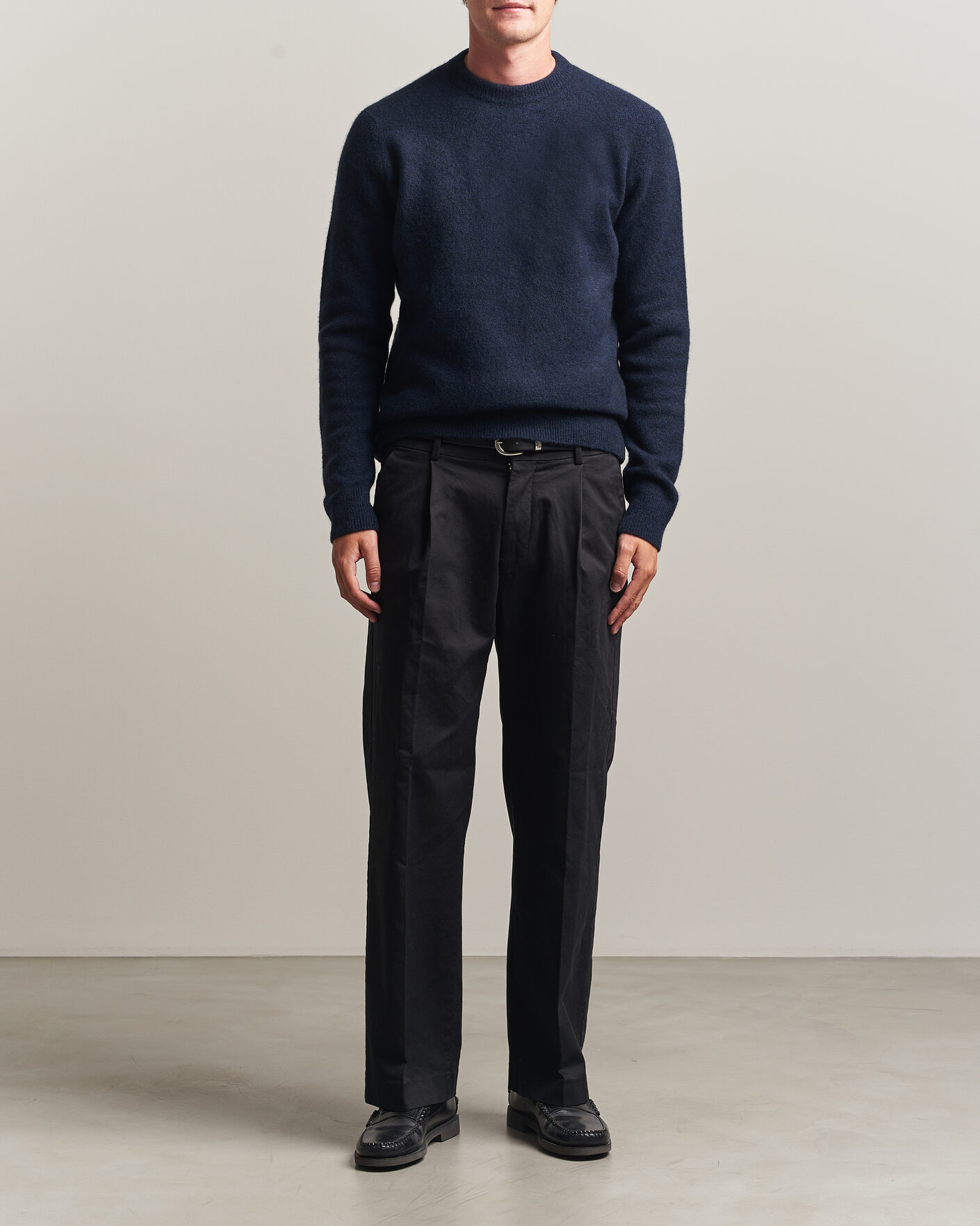 Hombres | Jerséis y prendas de punto | Filippa K | Yak Knitted Sweater Navy