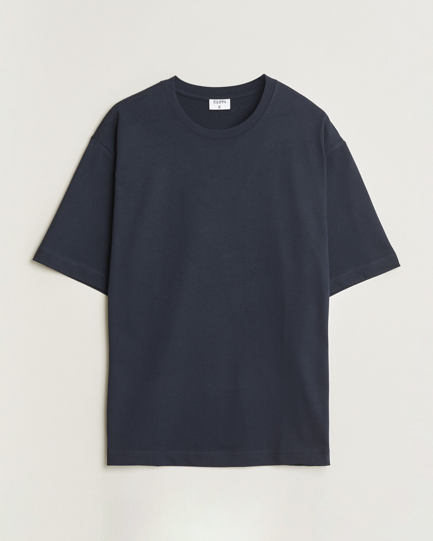 Hombres | Camisetas | Filippa K | Heavy Cotton Crew Neck T-Shirt Night Blue