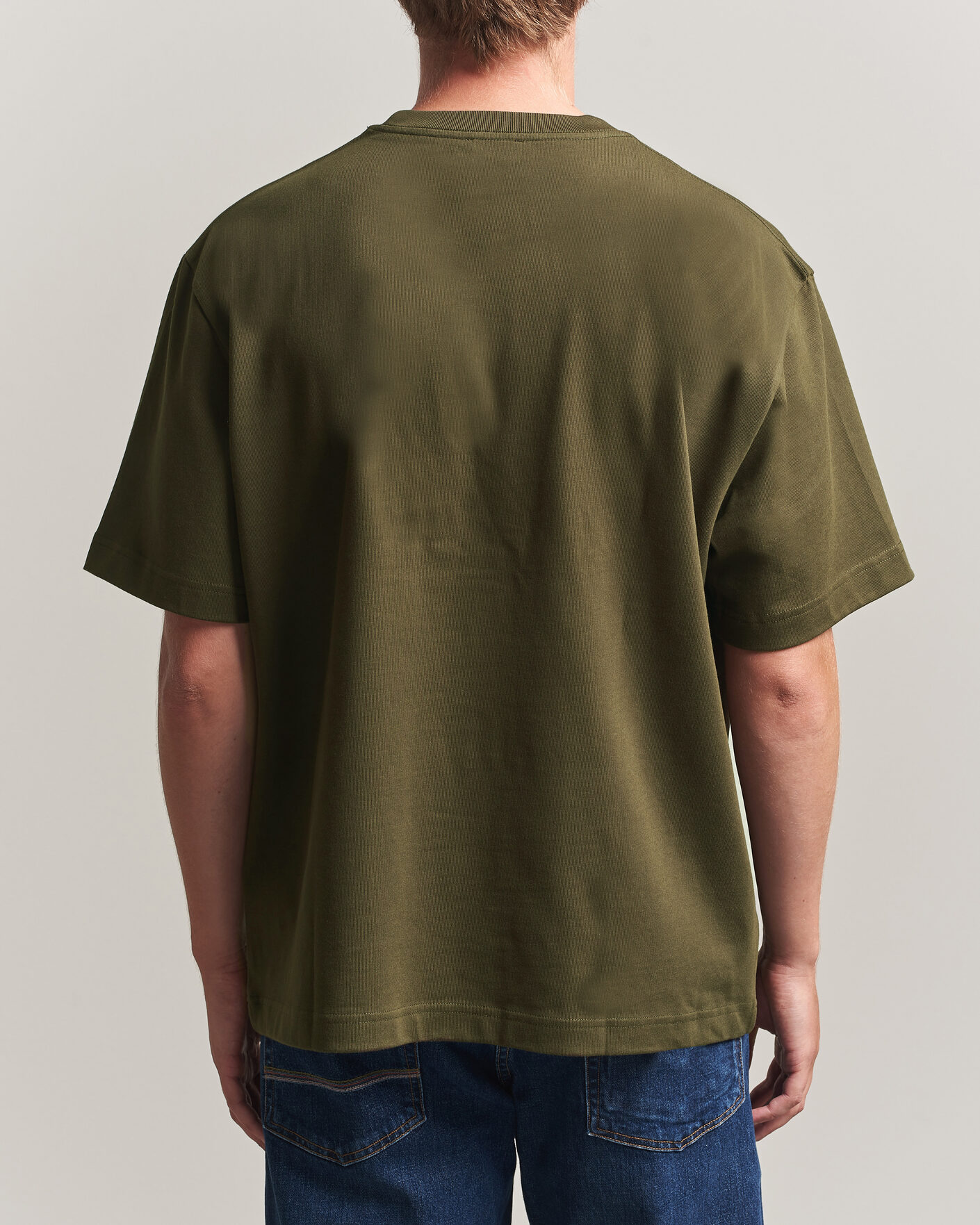 Hombres | Camisetas | Filippa K | Heavy Cotton Crew Neck T-Shirt Dark Moss Green