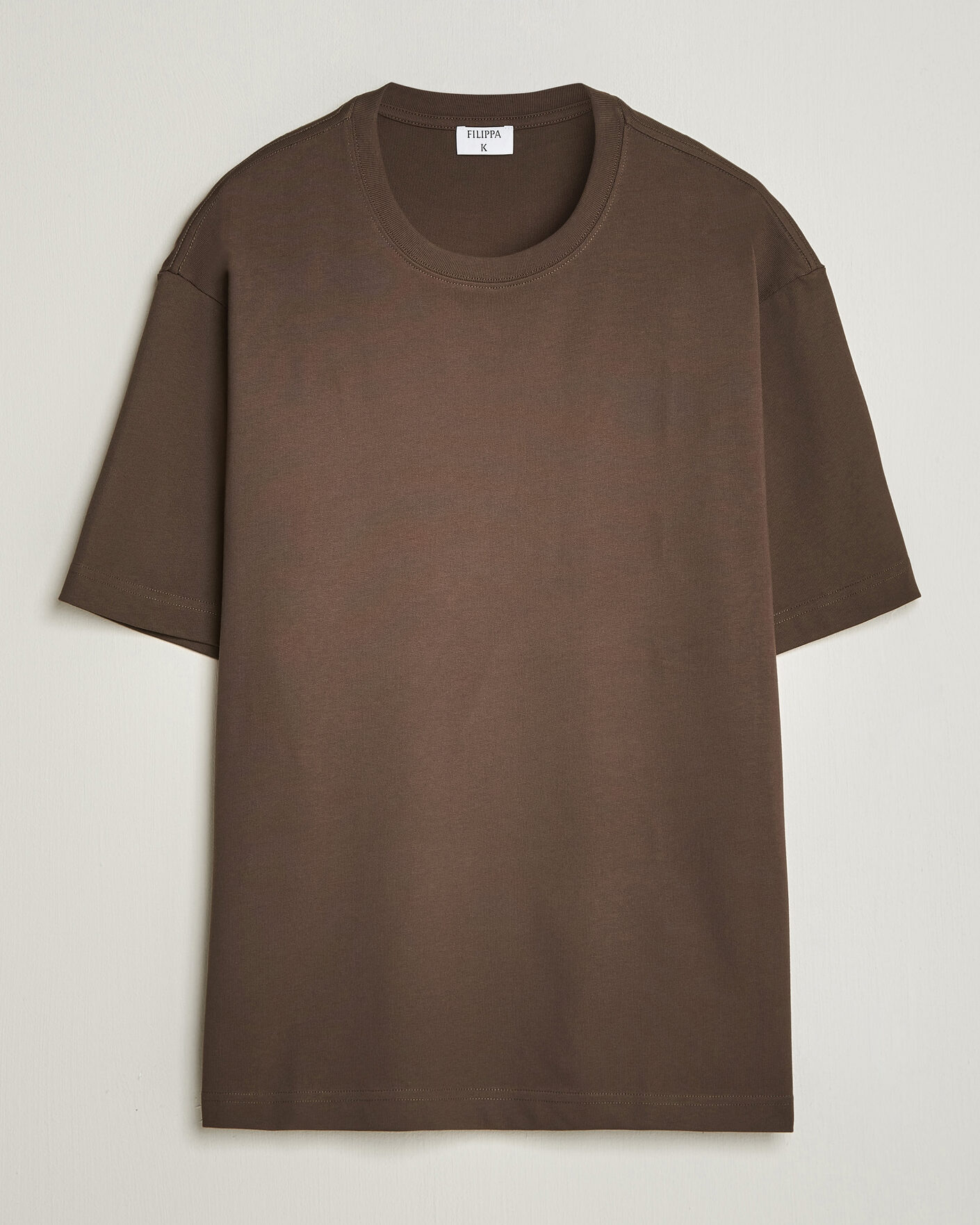 Hombres | Camisetas | Filippa K | Heavy Cotton Crew Neck T-Shirt Golden Brown