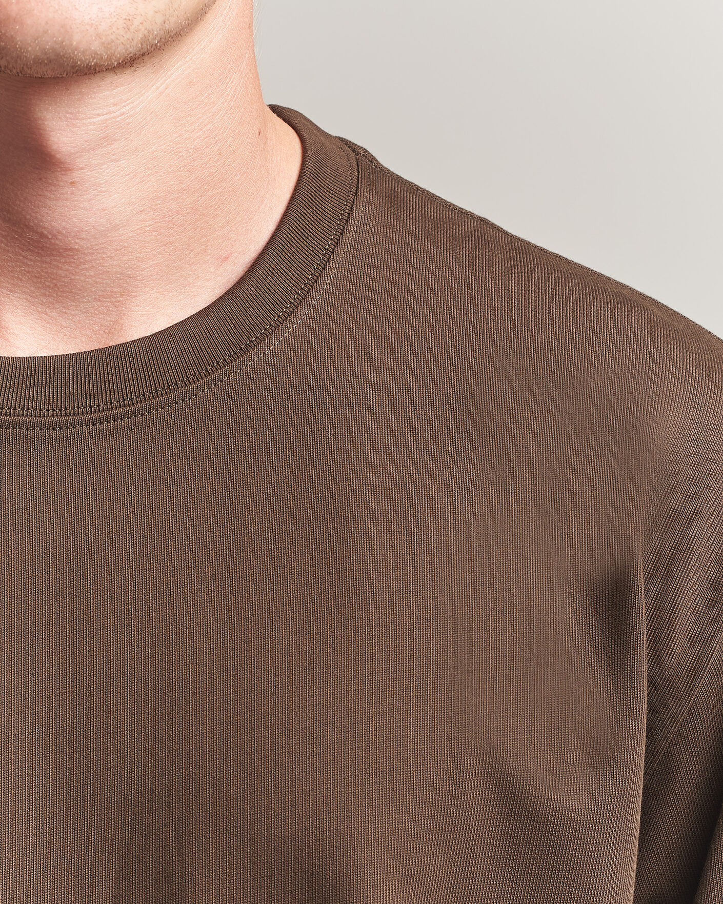 Hombres | Camisetas | Filippa K | Heavy Cotton Crew Neck T-Shirt Golden Brown