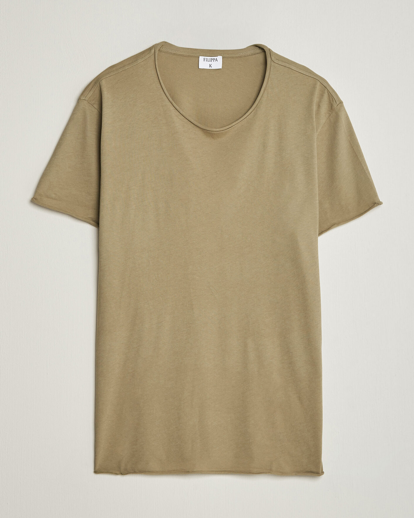 Hombres | Camisetas | Filippa K | Roll Neck Crew Neck T-Shirt Light Olive Green
