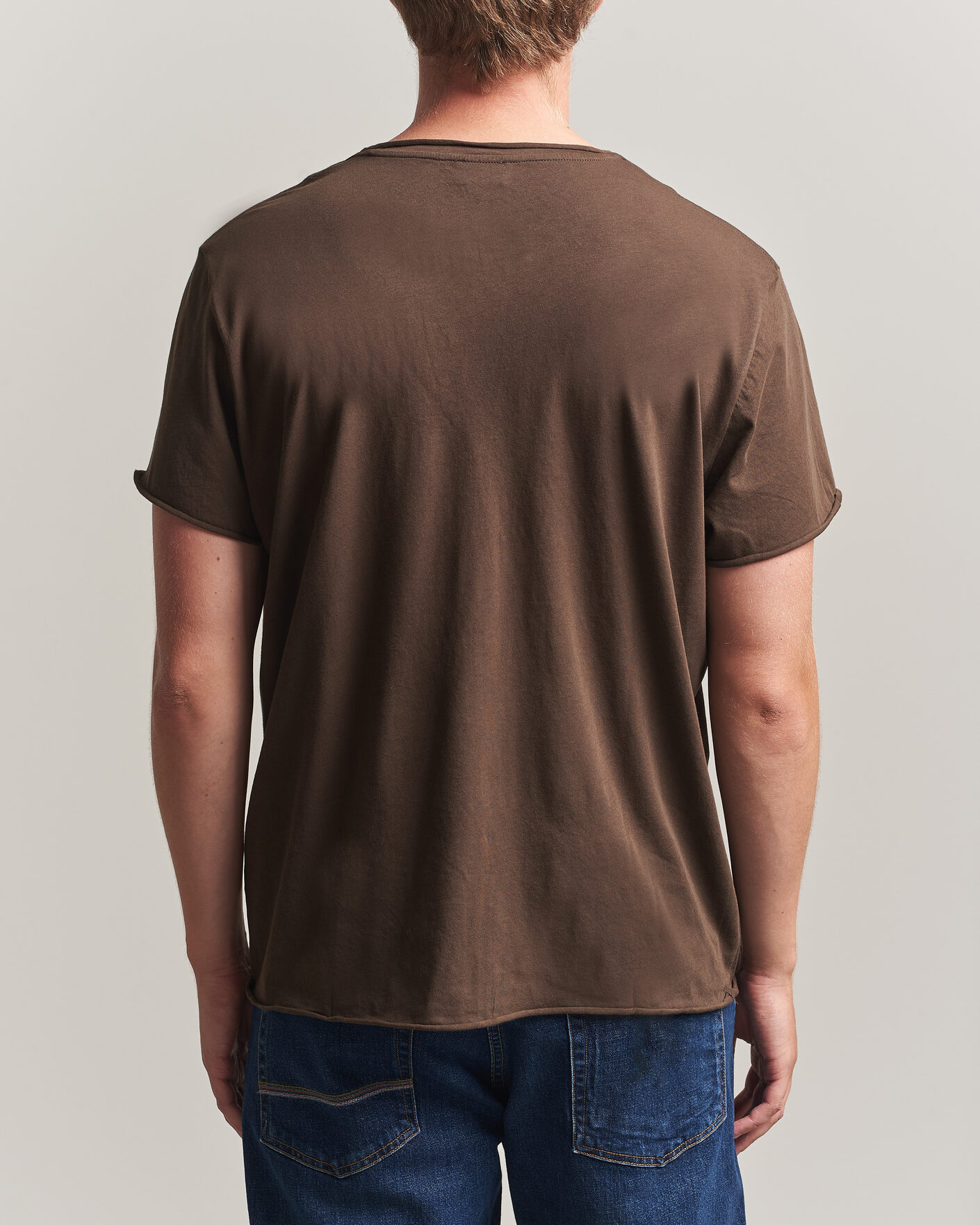 Hombres | Camisetas | Filippa K | Roll Neck Crew Neck T-Shirt Golden Brown