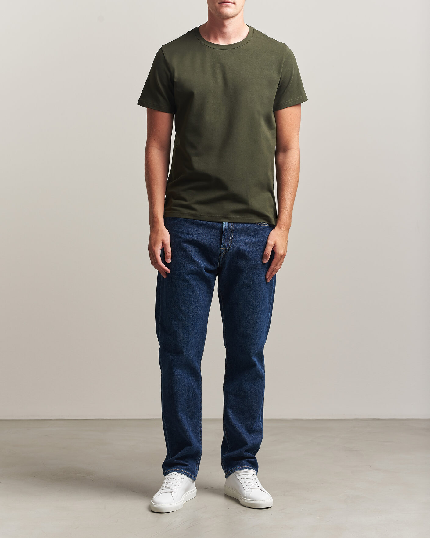 Hombres | Camisetas | Filippa K | Soft Lycra T-Shirt Night Green