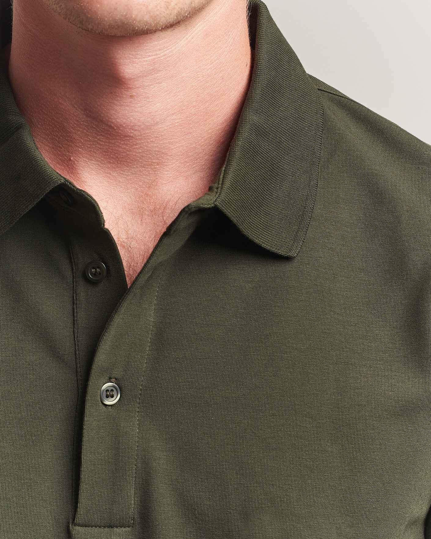 Hombres | Polos | Filippa K | Luke Lycra Polo Shirt Night Green