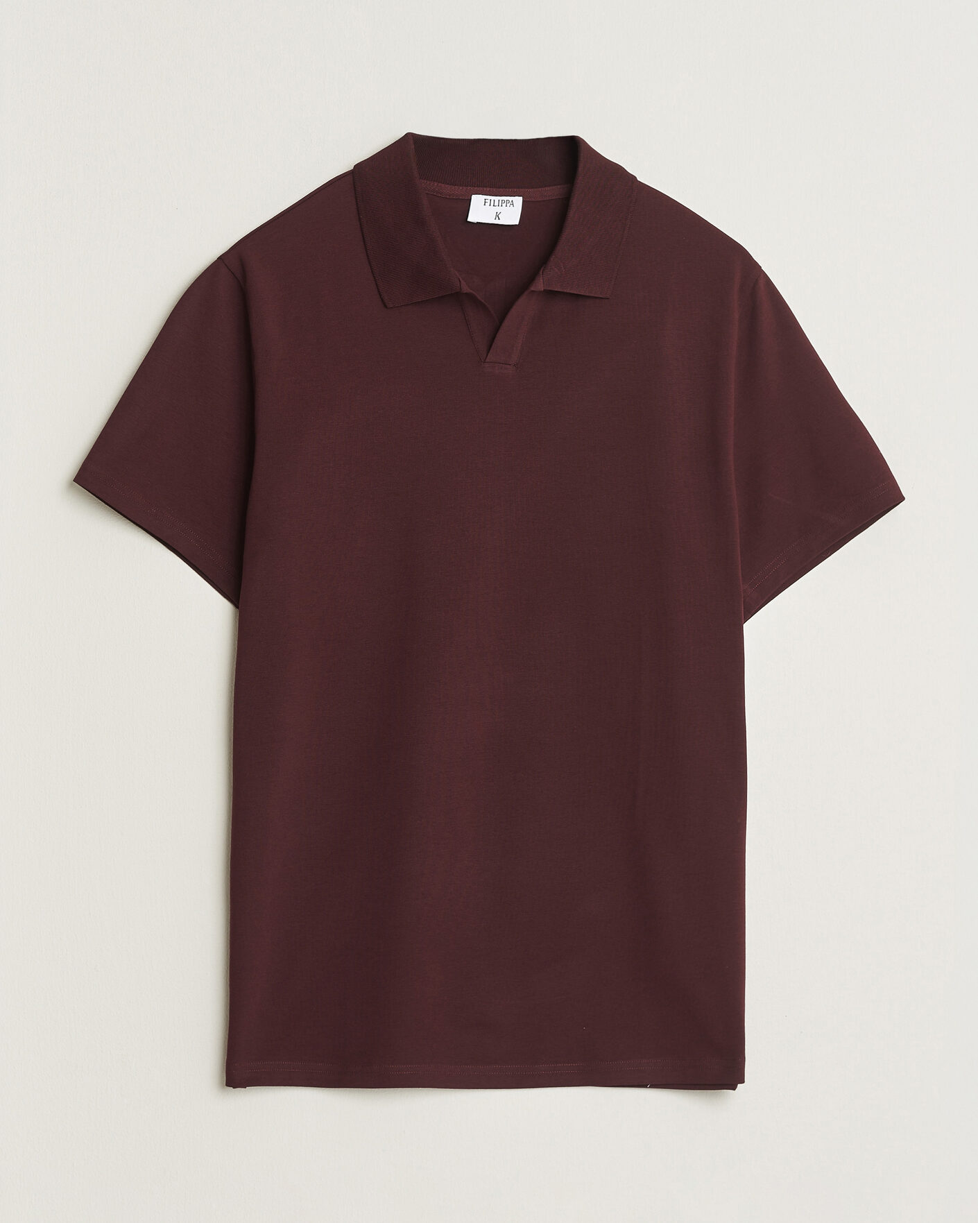 Hombres | Polos | Filippa K | Soft Lycra Polo T-Shirt Dark Burgundy