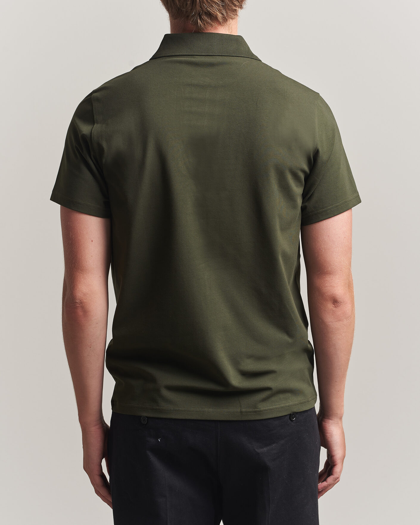 Hombres | Polos | Filippa K | Soft Lycra Polo T-Shirt Night Green