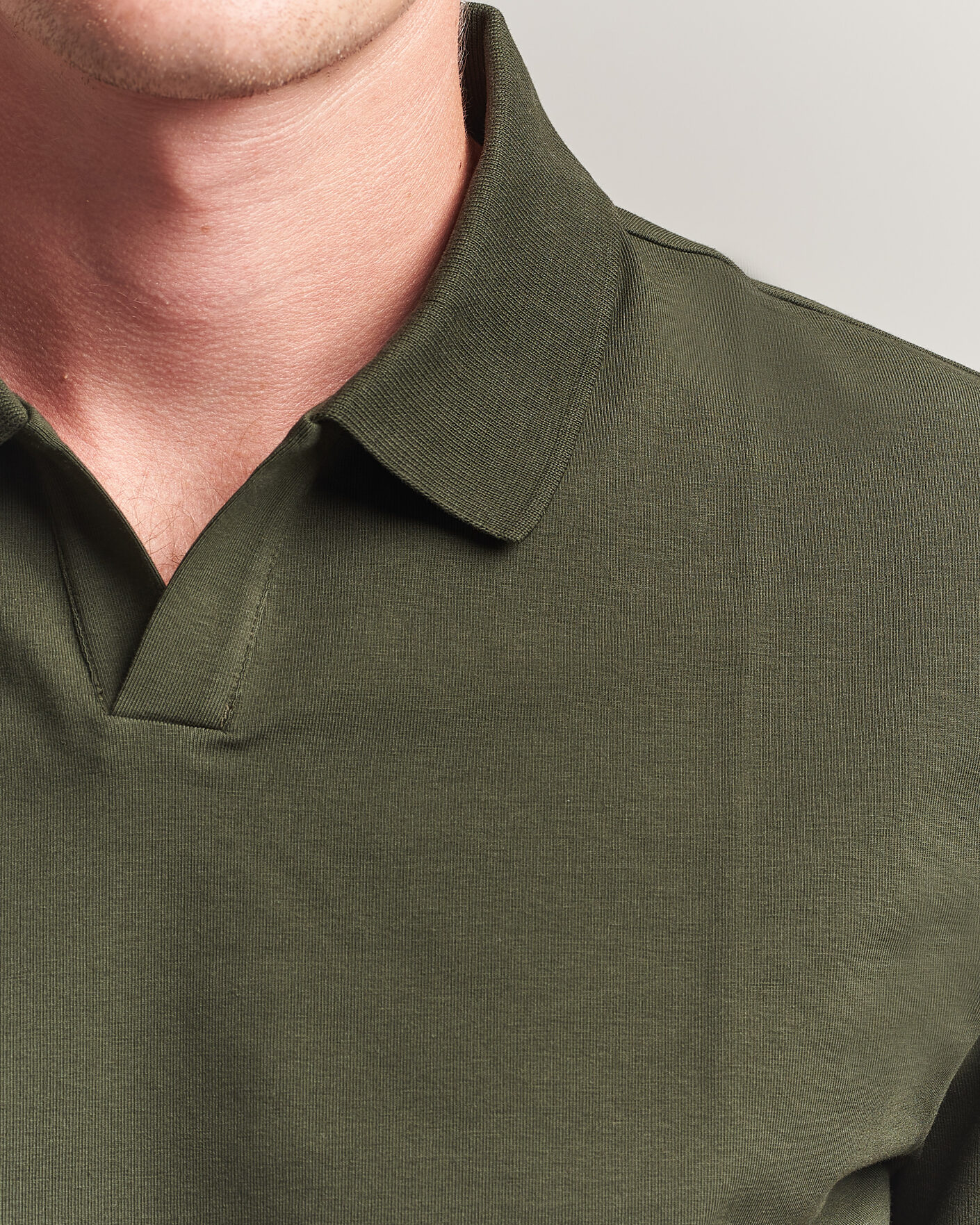 Hombres | Polos | Filippa K | Soft Lycra Polo T-Shirt Night Green